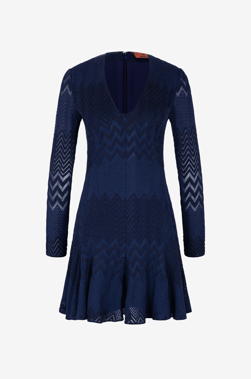 Robe courte cintrée en maille à chevrons