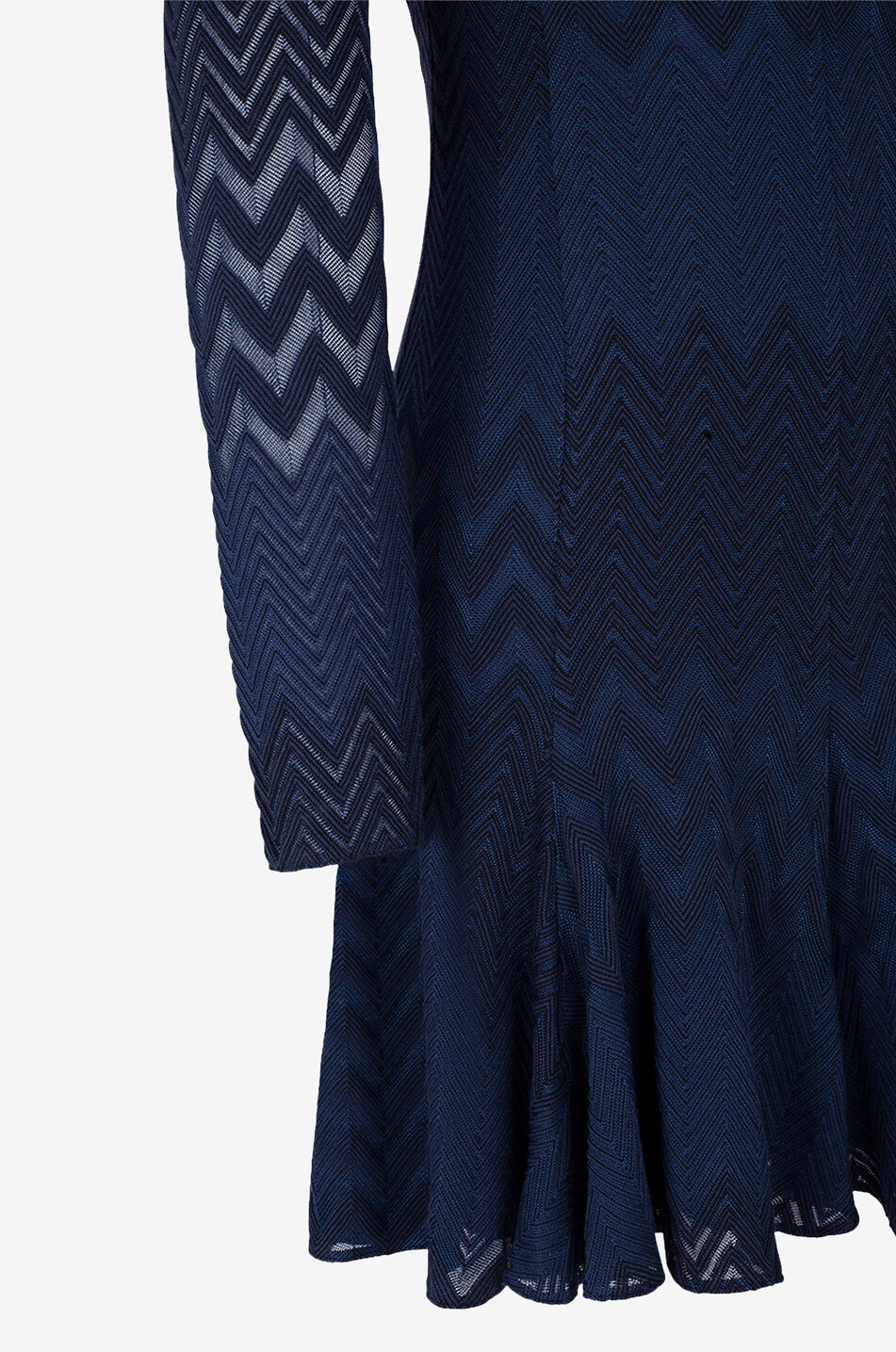 MISSONI Tailliertes kurzes Fischgrät-Strickkleid Damen DUNKELBLAU 3