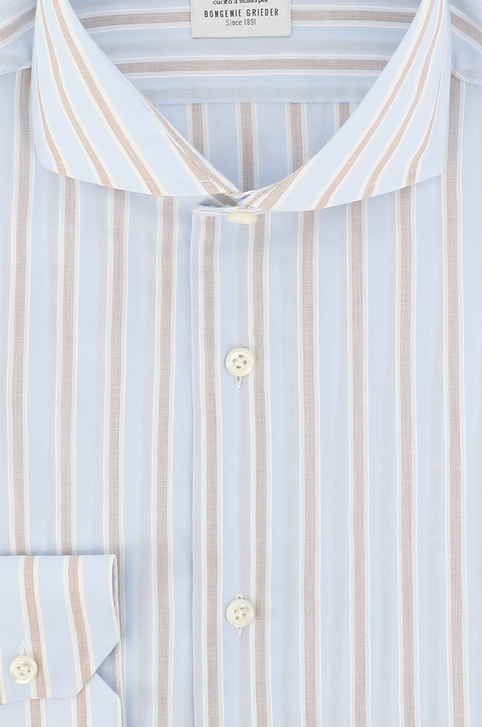 GIAMPAOLO Gestreiftes langärmeliges Hemd aus Baumwolle Herren HELLBLAU 2