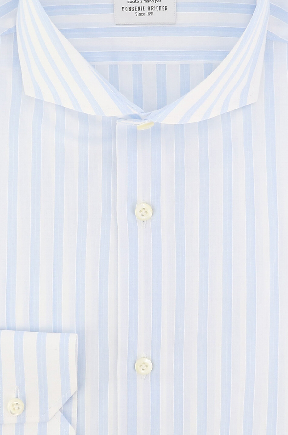 Striped cotton long-sleeved shirt