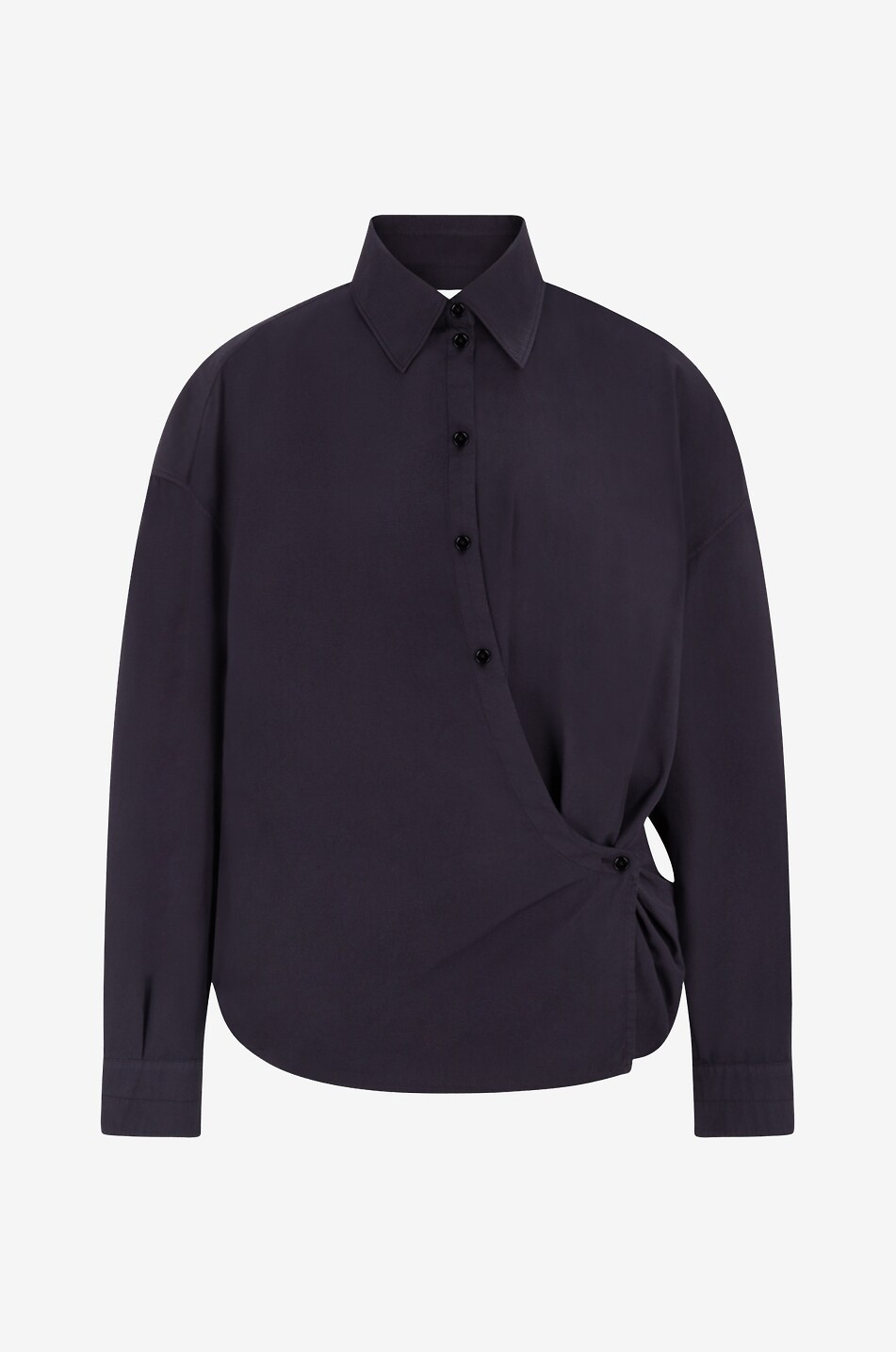 Straight Collar Twisted asymmetric shirt