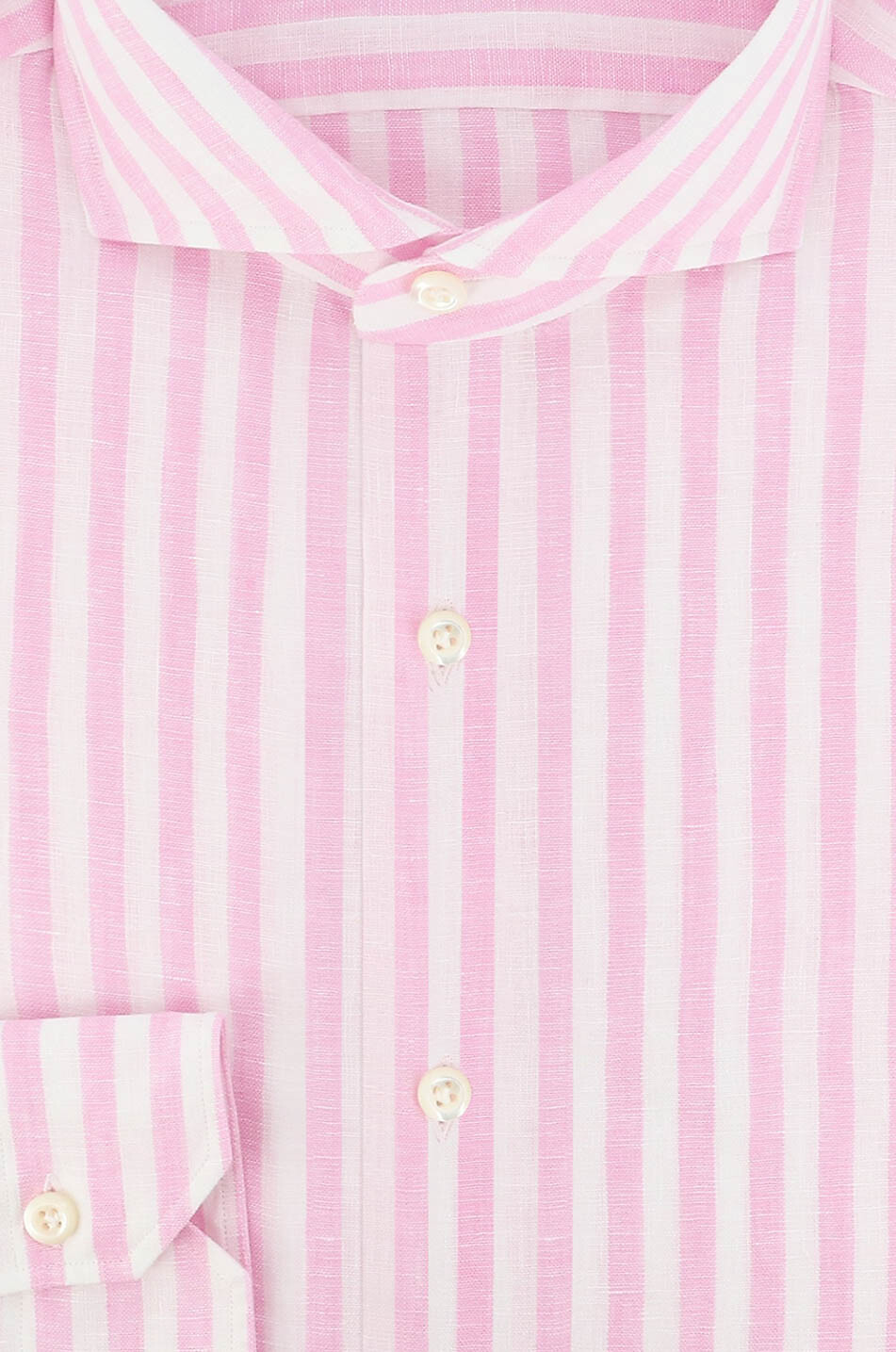 GIAMPAOLO Chemise rayée à manches longues en lin Homme ROSE 2