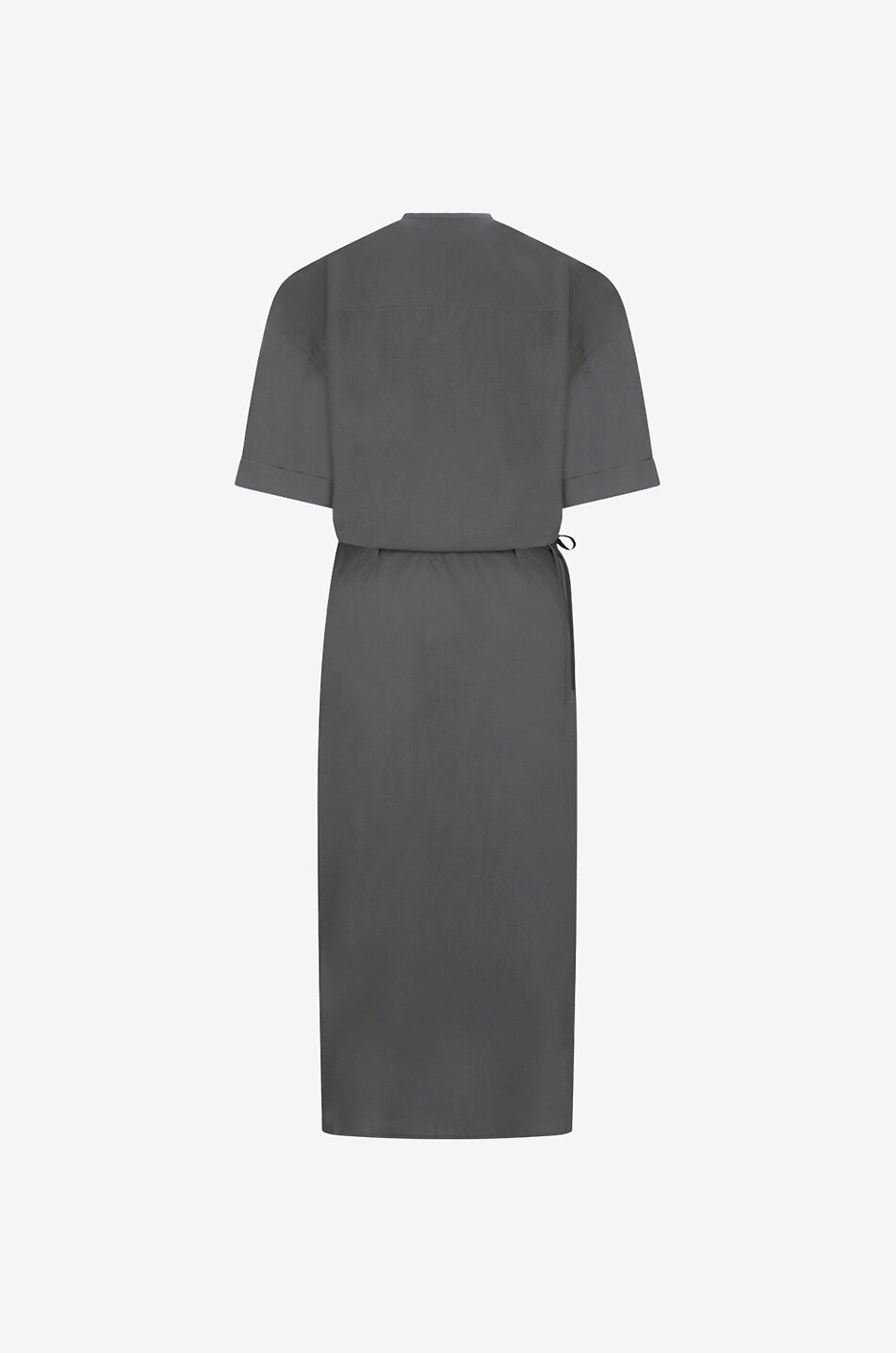 LEMAIRE Robe midi en coton et soie Short Sleeve Wrap Femme VERT FONCÉ 2