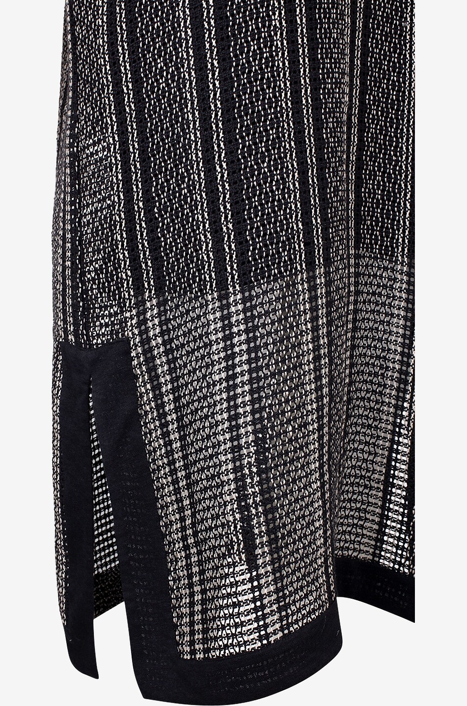 KITON Ärmelloses Häkel-Midikleid mit Streifen Damen SCHWARZ 3