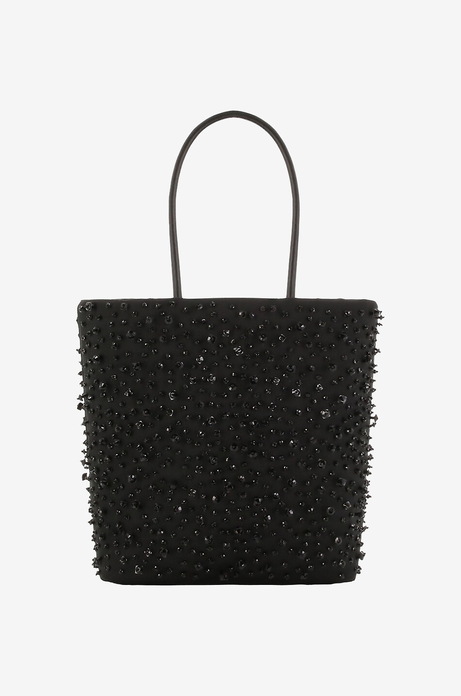 Glass bead adorned duchesse mini tote bag