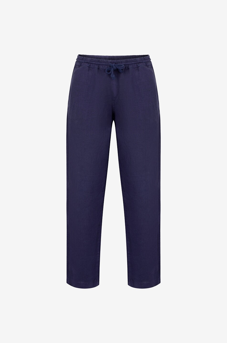 FEDELI Bonifacio linen trousers Men DARK BLUE 1