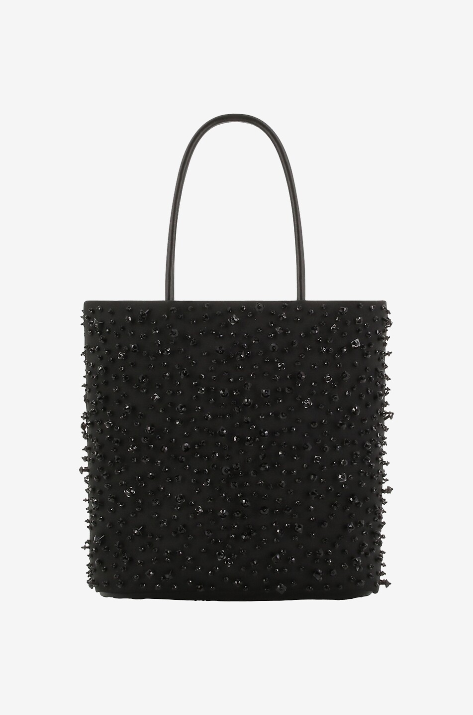 Glass bead adorned duchesse mini tote bag