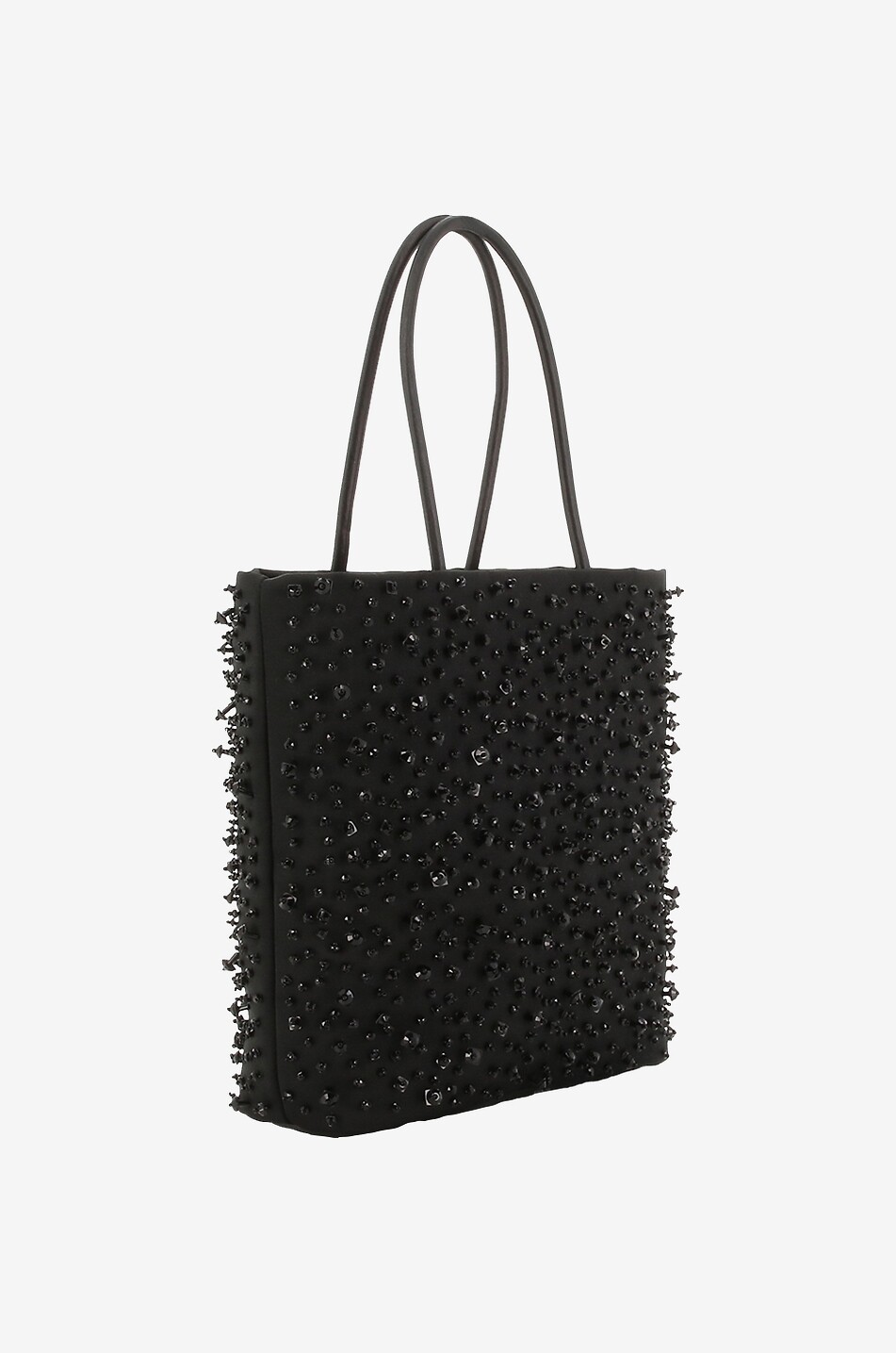 Glass bead adorned duchesse mini tote bag