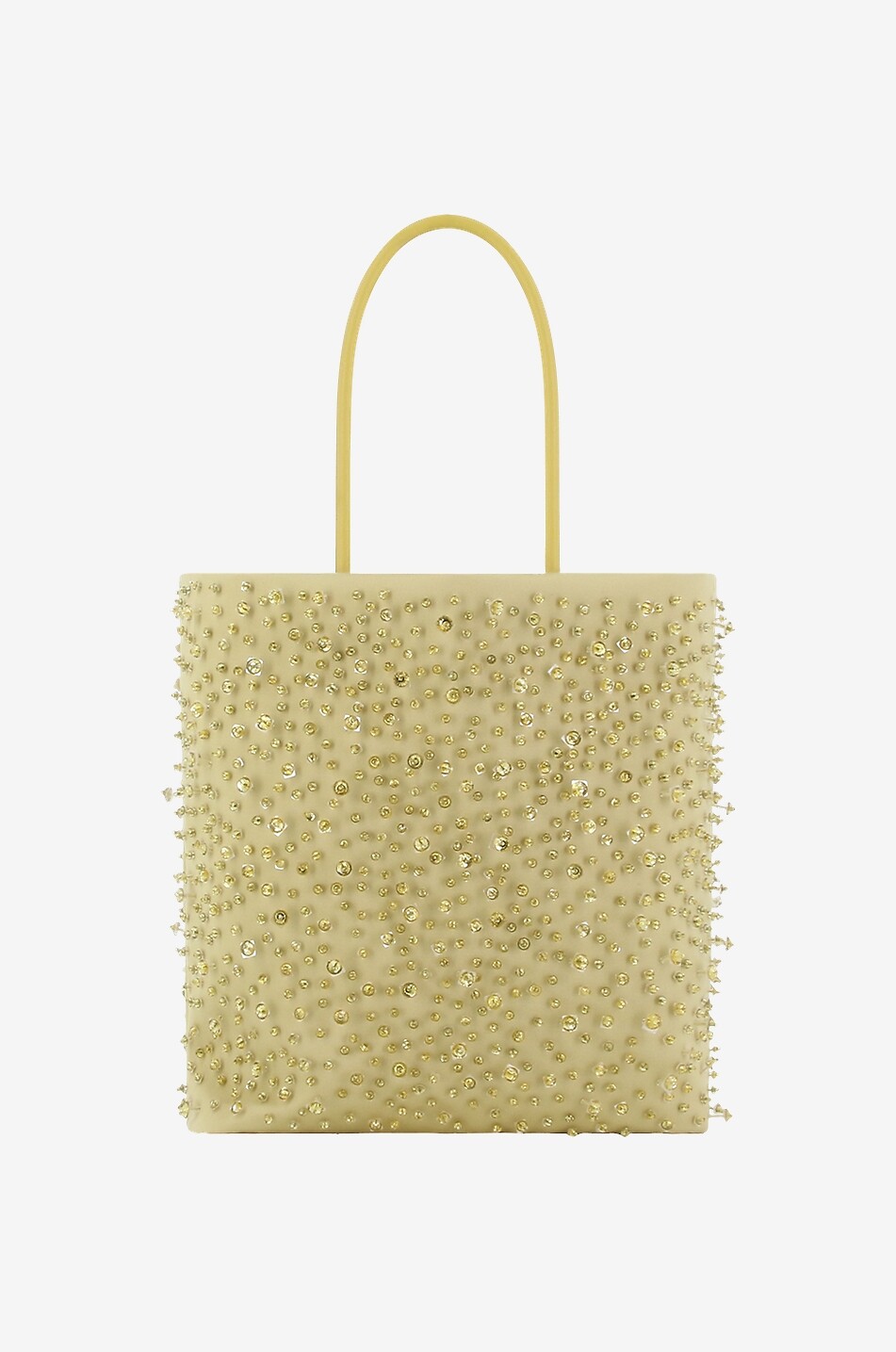 FABIANA FILIPPI Mini sac cabas en duchesse et perles de verre Femme VERT MOYEN 4