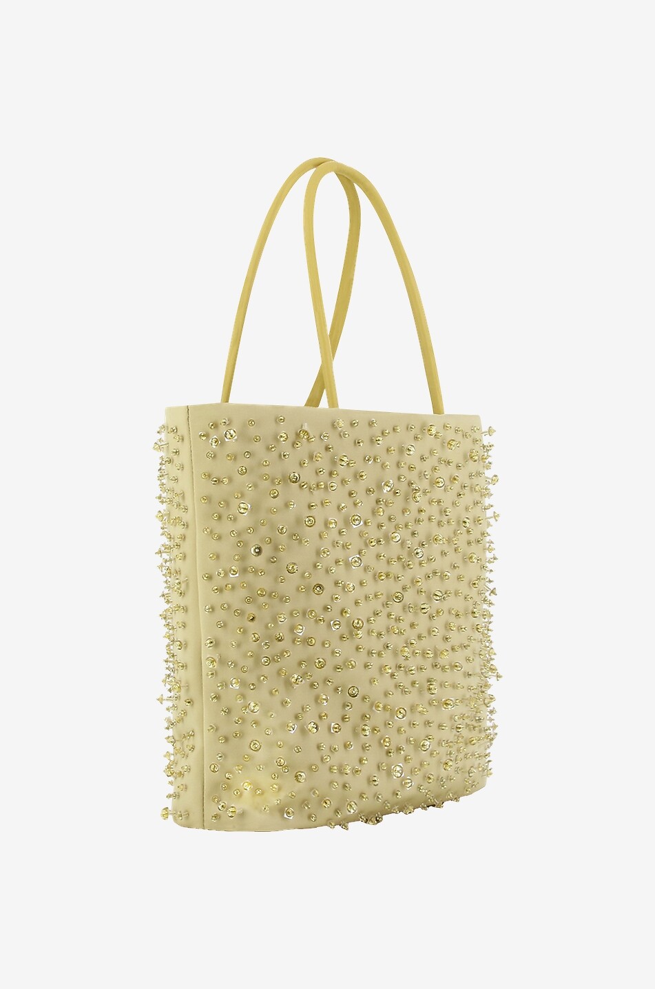 FABIANA FILIPPI Mini sac cabas en duchesse et perles de verre Femme VERT MOYEN 2
