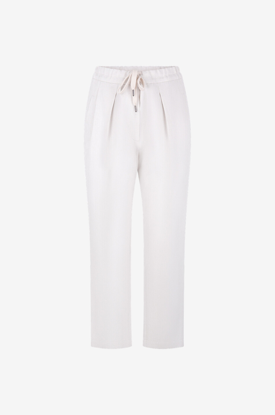 BRUNELLO CUCINELLI Slouchy cropped gabardine carrot trousers Women LIGHT GREY 1