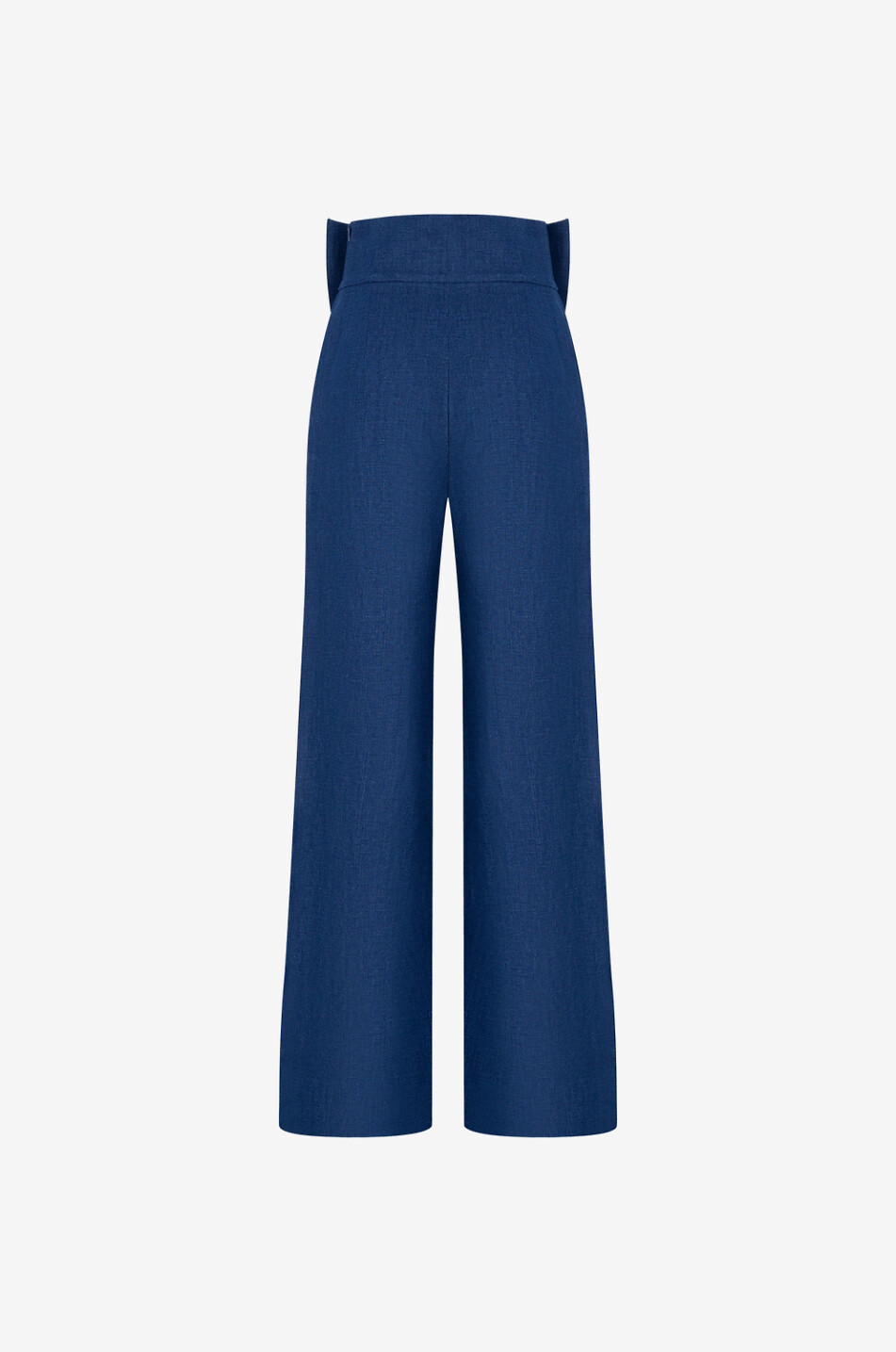MAISON PRUNE GOLDSCHMIDT Pantalon large taille haute détail noeud Alix Femme BLEU FONCE 2