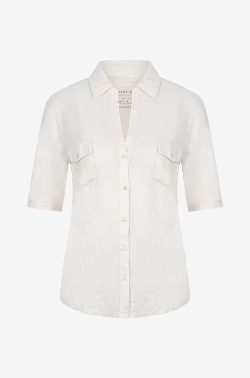 MAJESTIC FILATURES Linen short-sleeved shirt Women Light beige 1