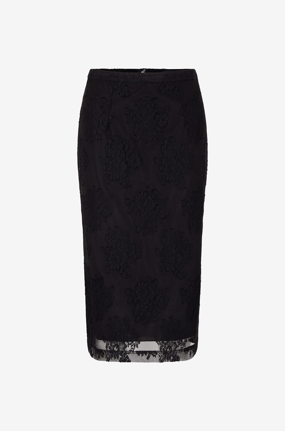 Schlauchrock aus Spitze mit Schlitz