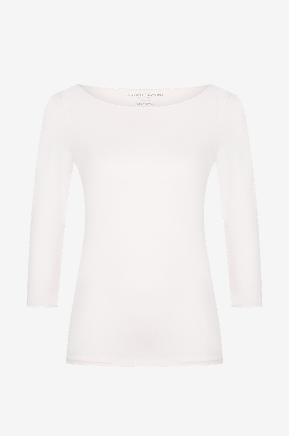 MAJESTIC FILATURES T-Shirt mit U-Boot-Ausschnitt und 3/4-Ärmeln Soft Touch Damen HELLROSA 1