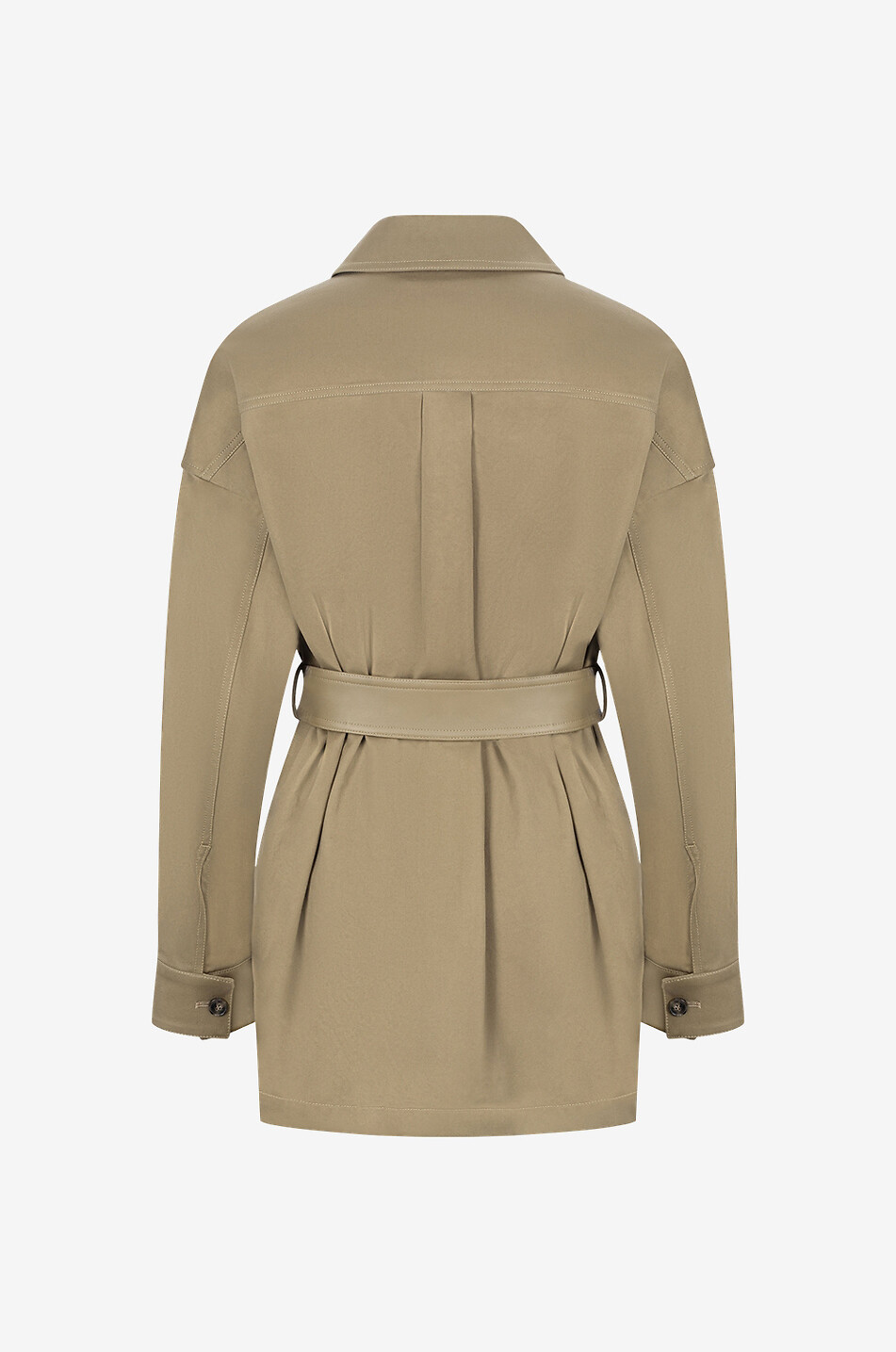 YVES SALOMON Veste saharienne en gabardine de coton Femme VERT CLAIR 2