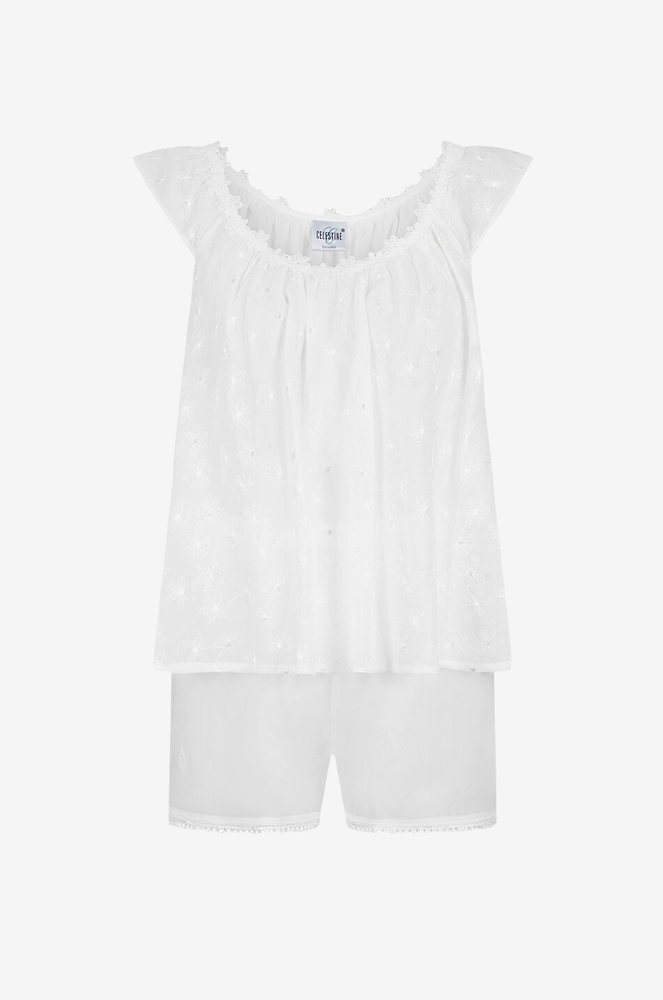 CELESTINE Ensemble de pyjama short en coton Daisy Femme BLANC 1