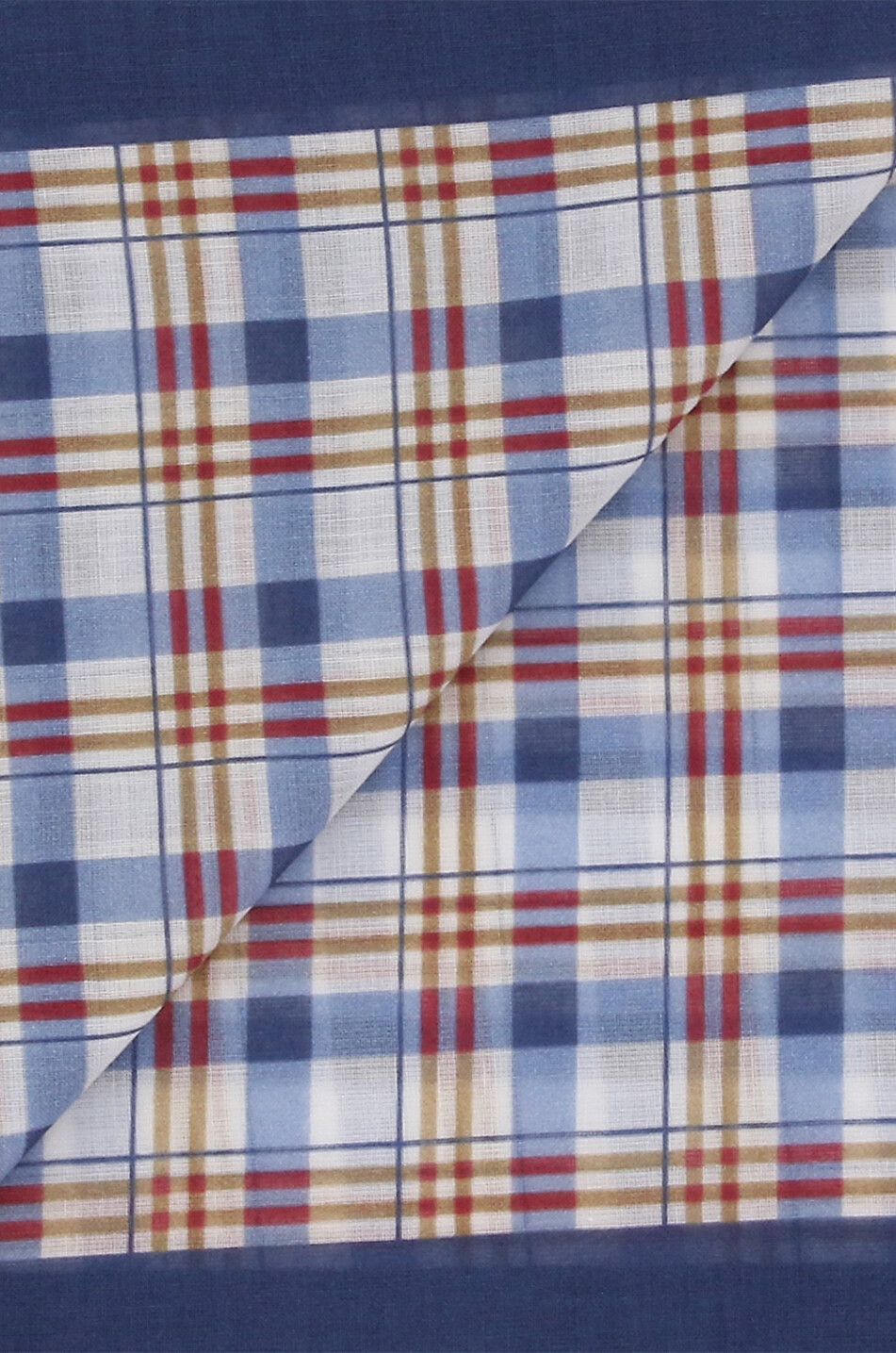 BIGI CRAVATTE Checked cotton pocket square Men DARK BLUE 2