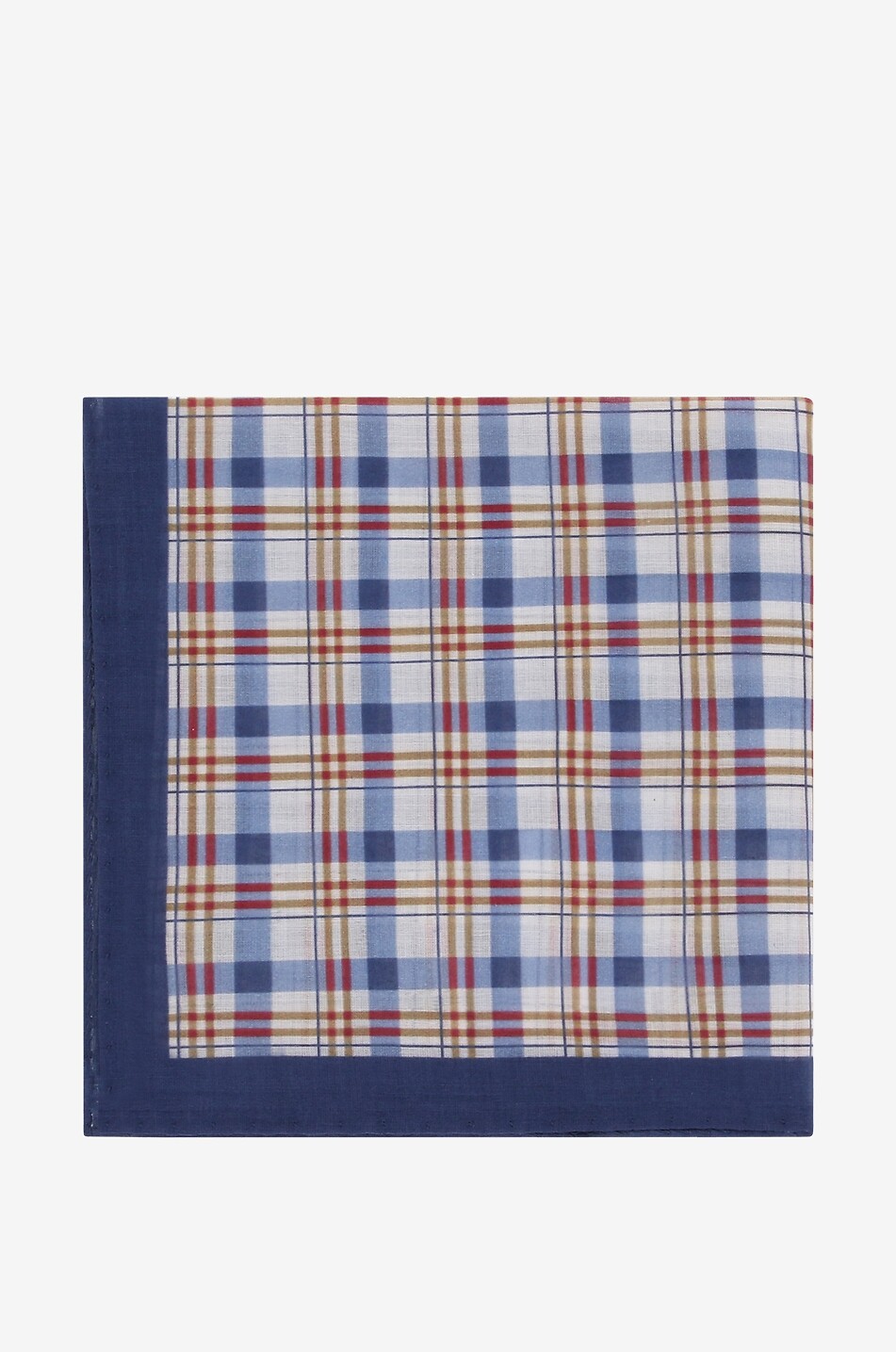 BIGI CRAVATTE Checked cotton pocket square Men DARK BLUE 1