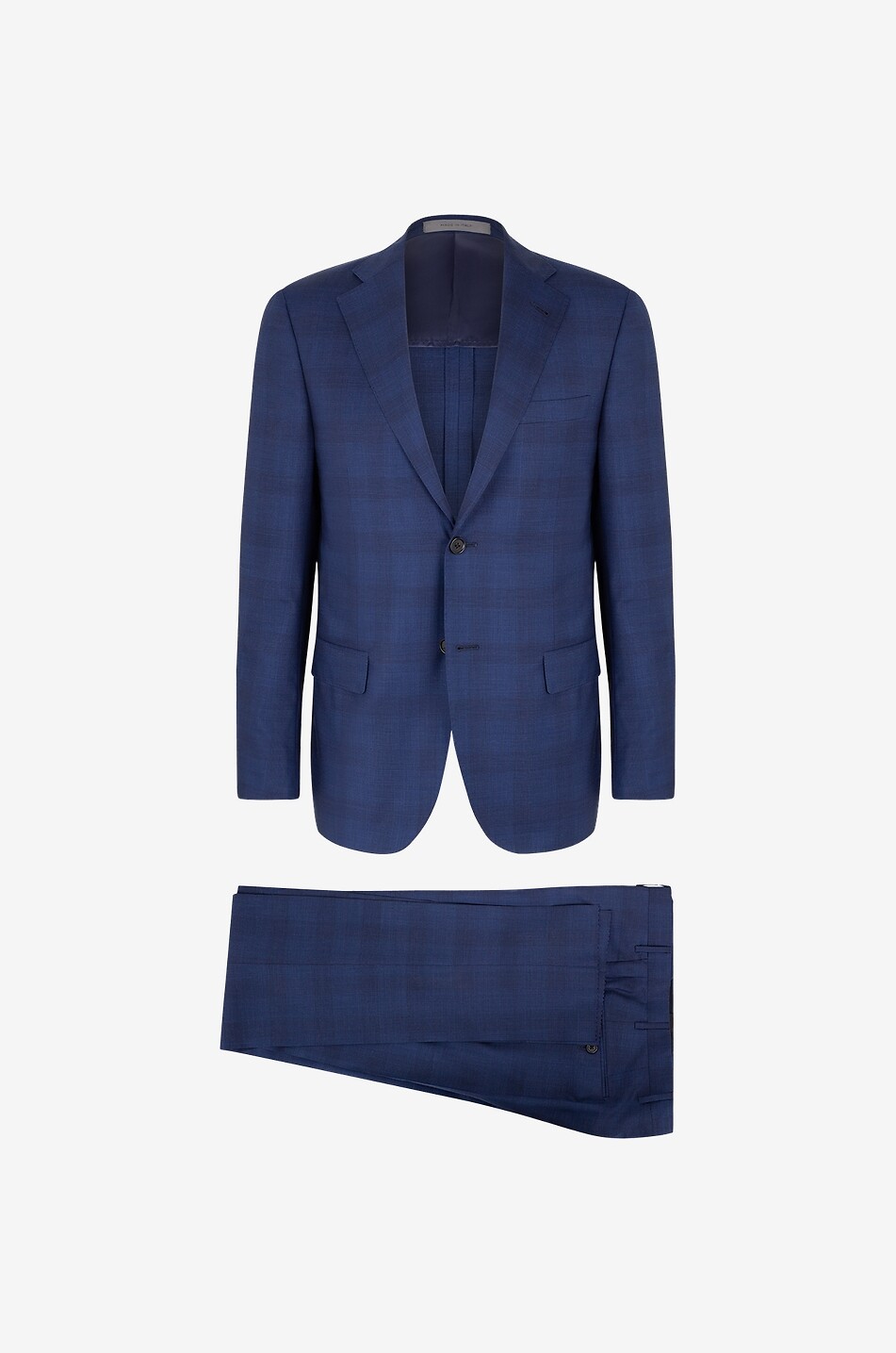 Checked virgin wool suit