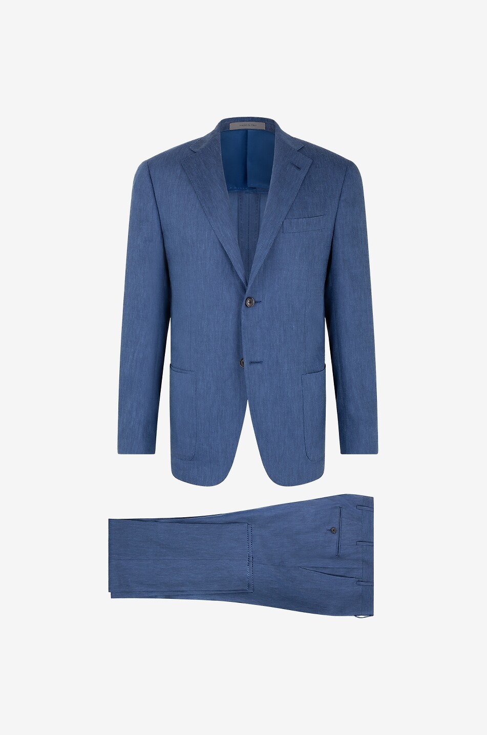 CORNELIANI Costume en lin et laine vierge Gate Homme BLEU MOYEN 1