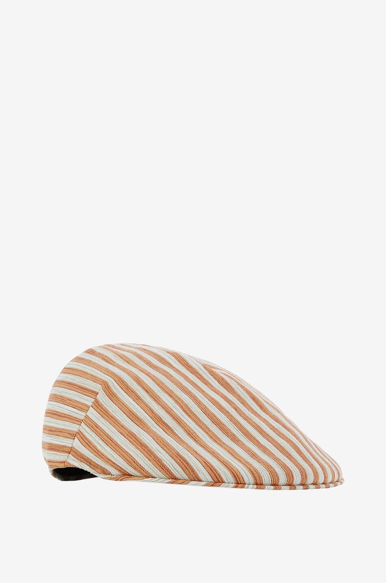 BORSALINO Striped flat cap Men MEDIUM ORANGE 2