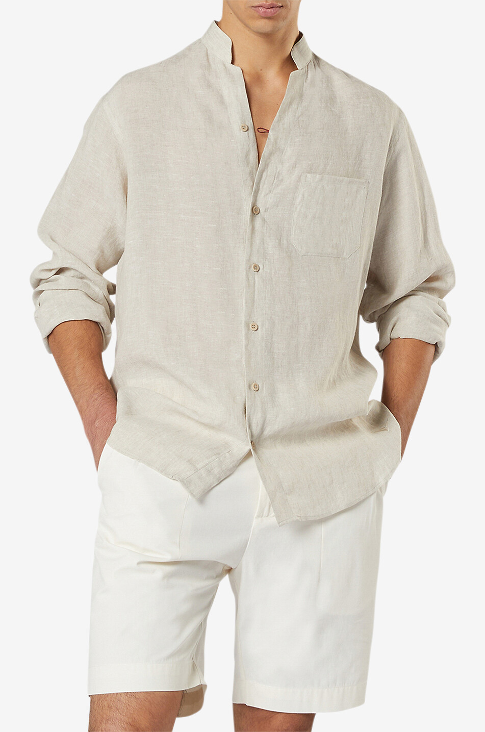 SEASE Fish Tail long-sleeved shirt Men BEIGE 3