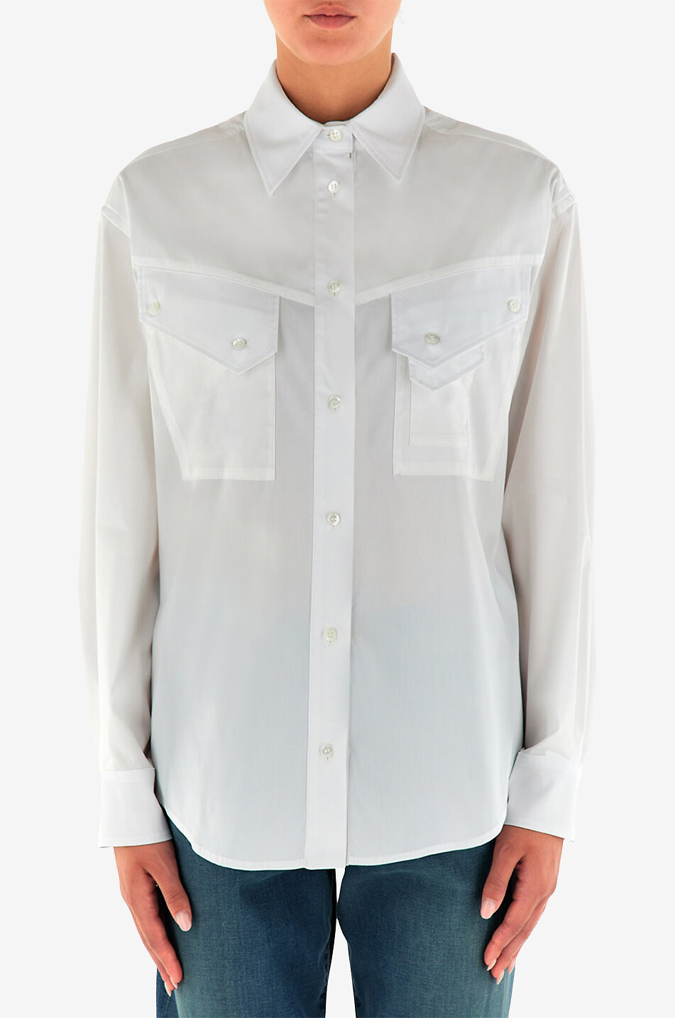 JACOB COHEN COUTURE Chemise à manches longues en coton Femme BLANC 3