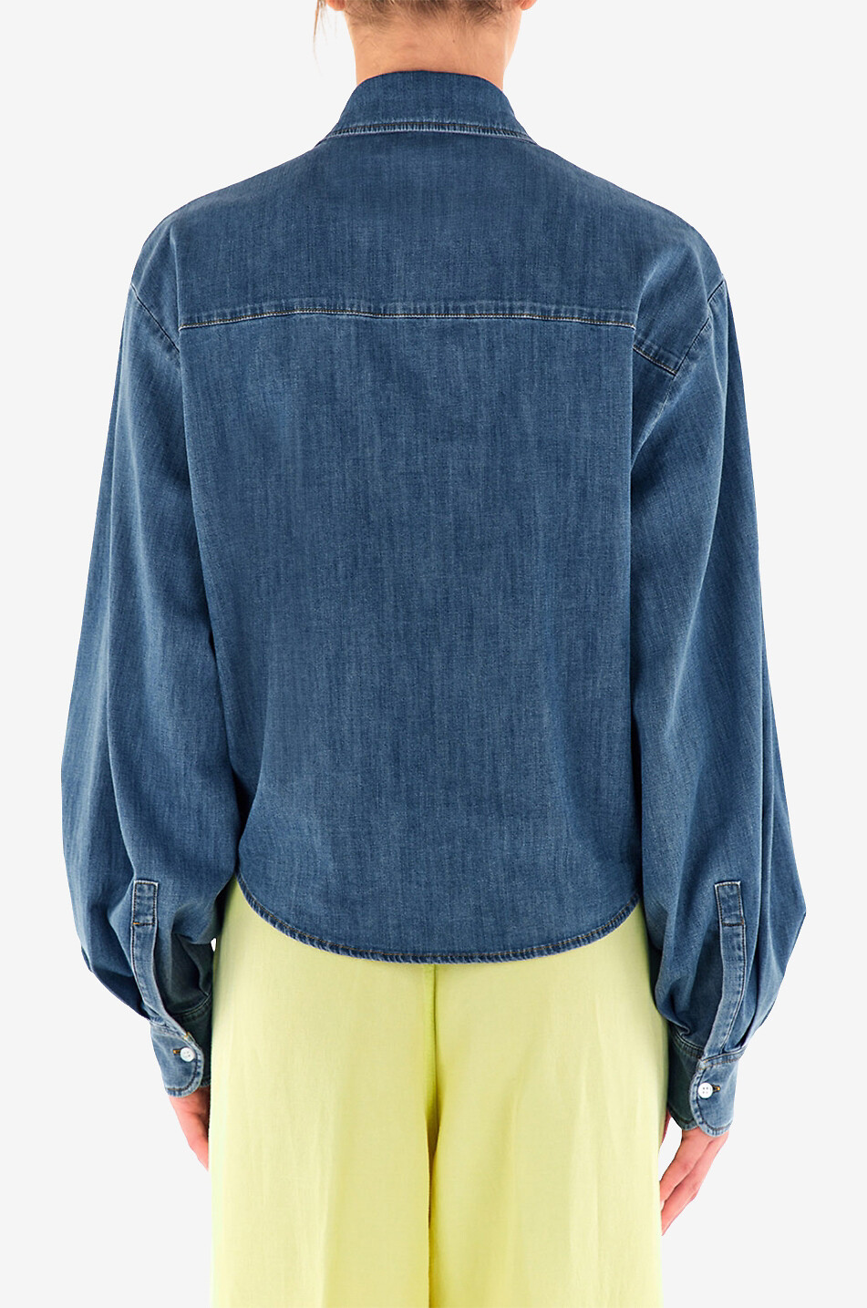 Hemd zum Knoten mit langen Ärmeln aus Denim