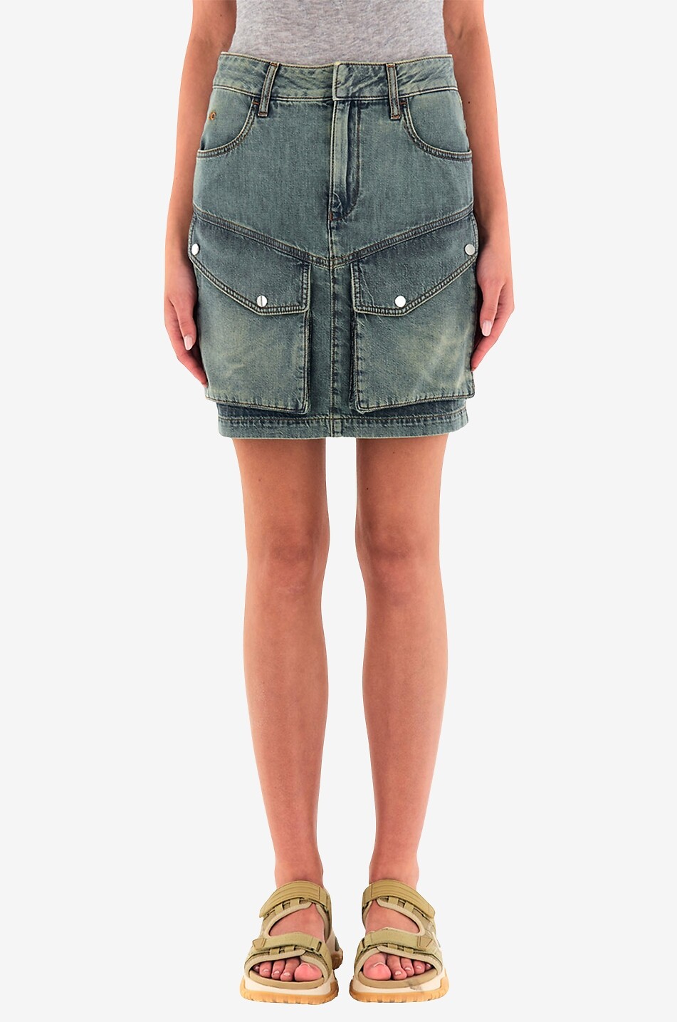 Cargo-Minirock aus Denim