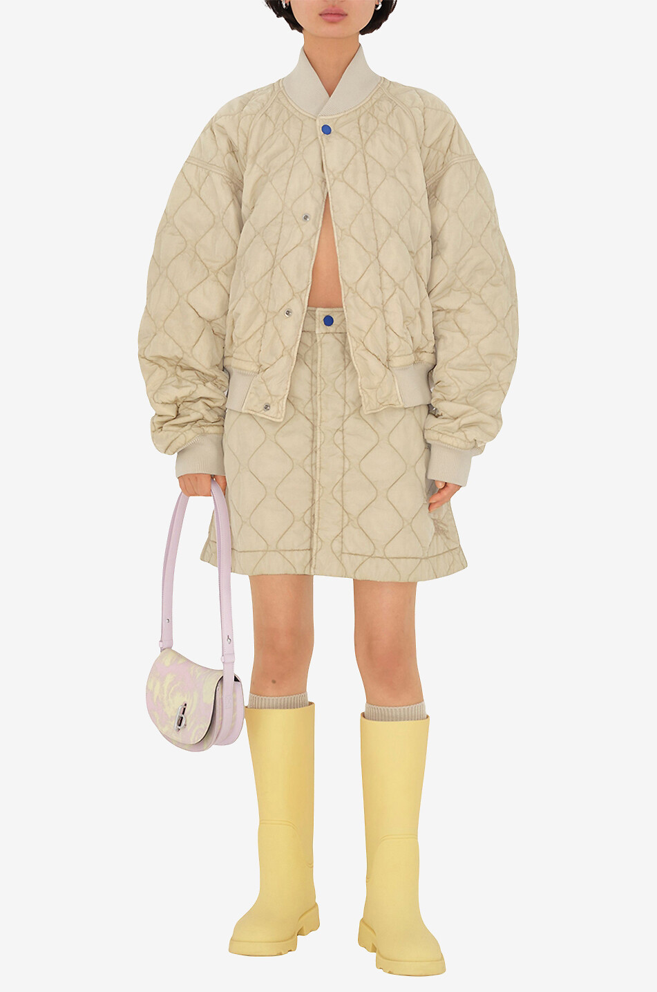 BURBERRY Oversize-Stepp-Bomberjacke Damen Hellbeige 3