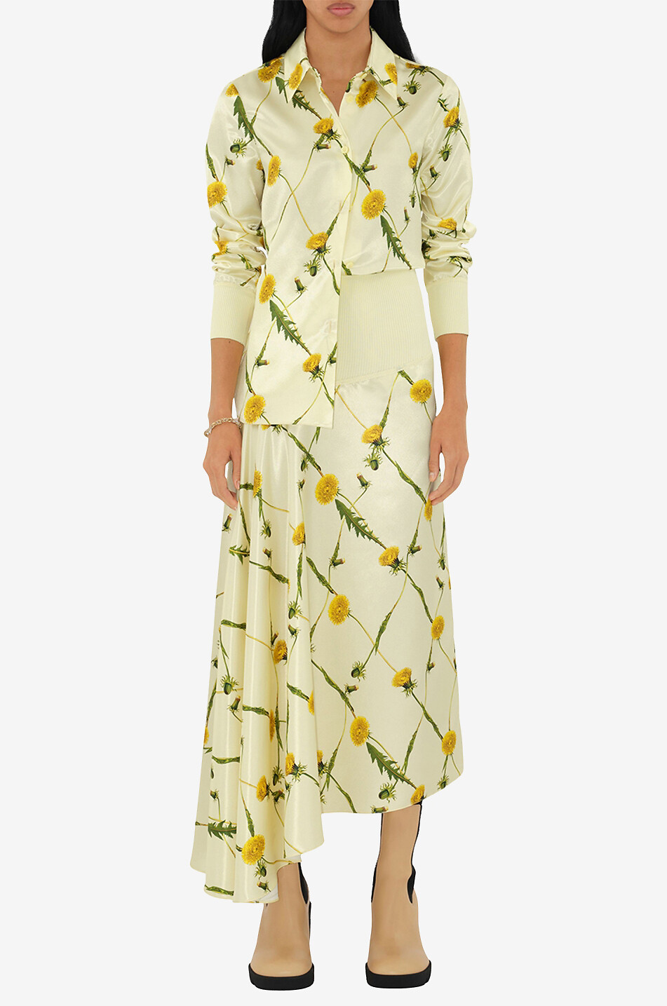 Chemise à manches longues à imprimé pissenlit