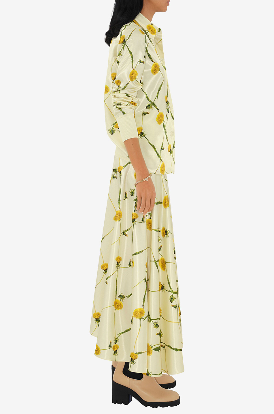 Chemise à manches longues à imprimé pissenlit