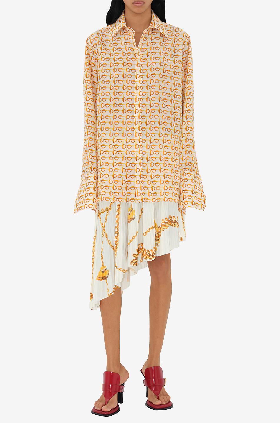 BURBERRY Monogram-printed silk shirt Women MULTI COLOURED 4