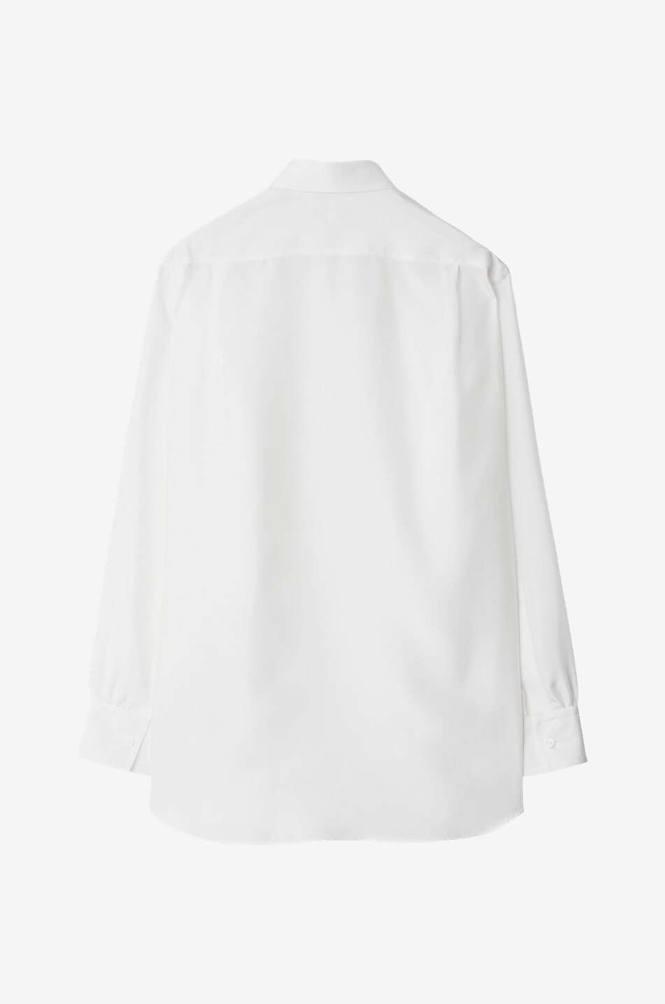 BURBERRY Chemise à manches longues en soie à épaulettes Femme BLANC CASSE 2