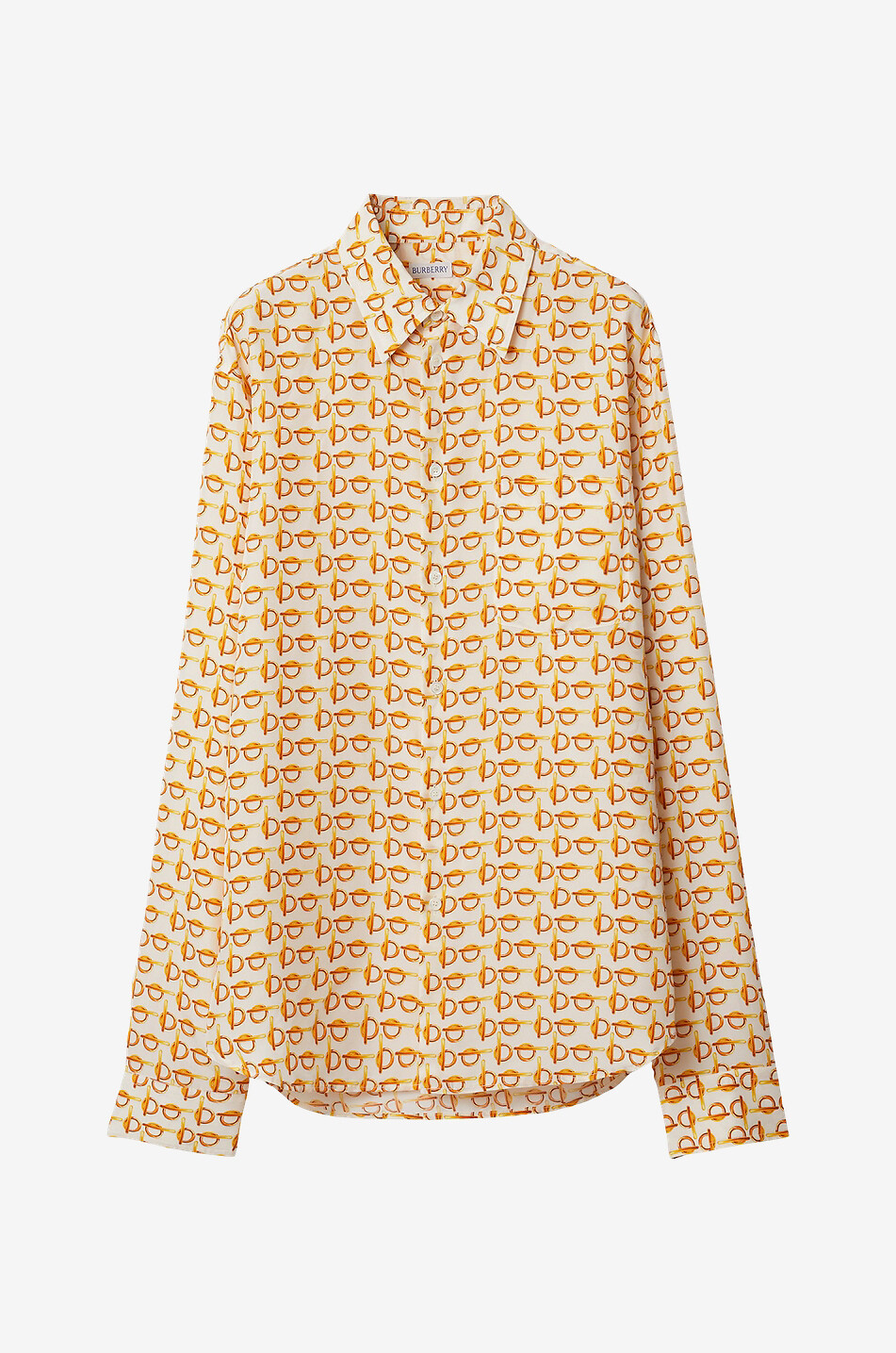 Monogram-printed silk shirt
