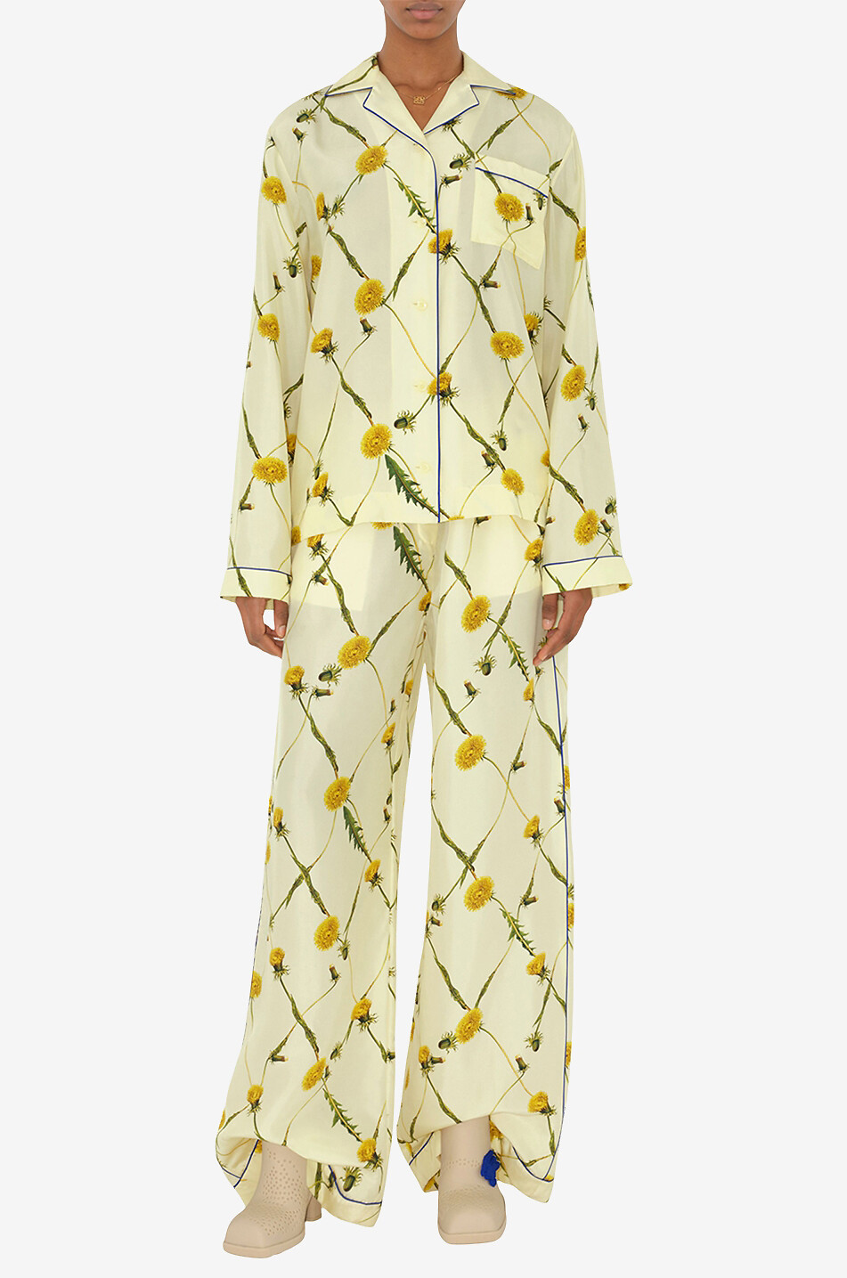 Dandelion patterned silk pyjama trousers BURBERRY Bongenie Outlet