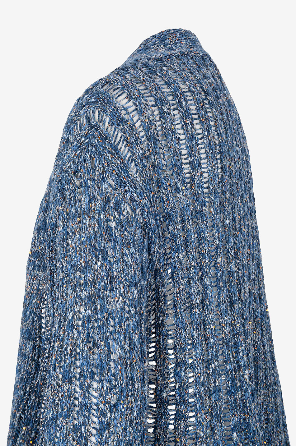 Offener melierter Lochstrickcardigan