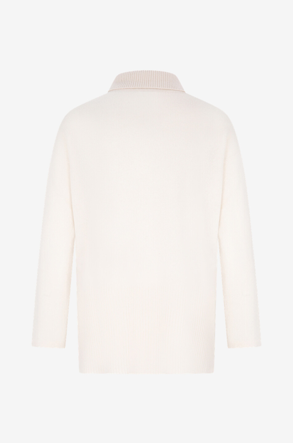 FEDELI Pull en cachemire à col polo Niche Femme BLANC CASSE 2