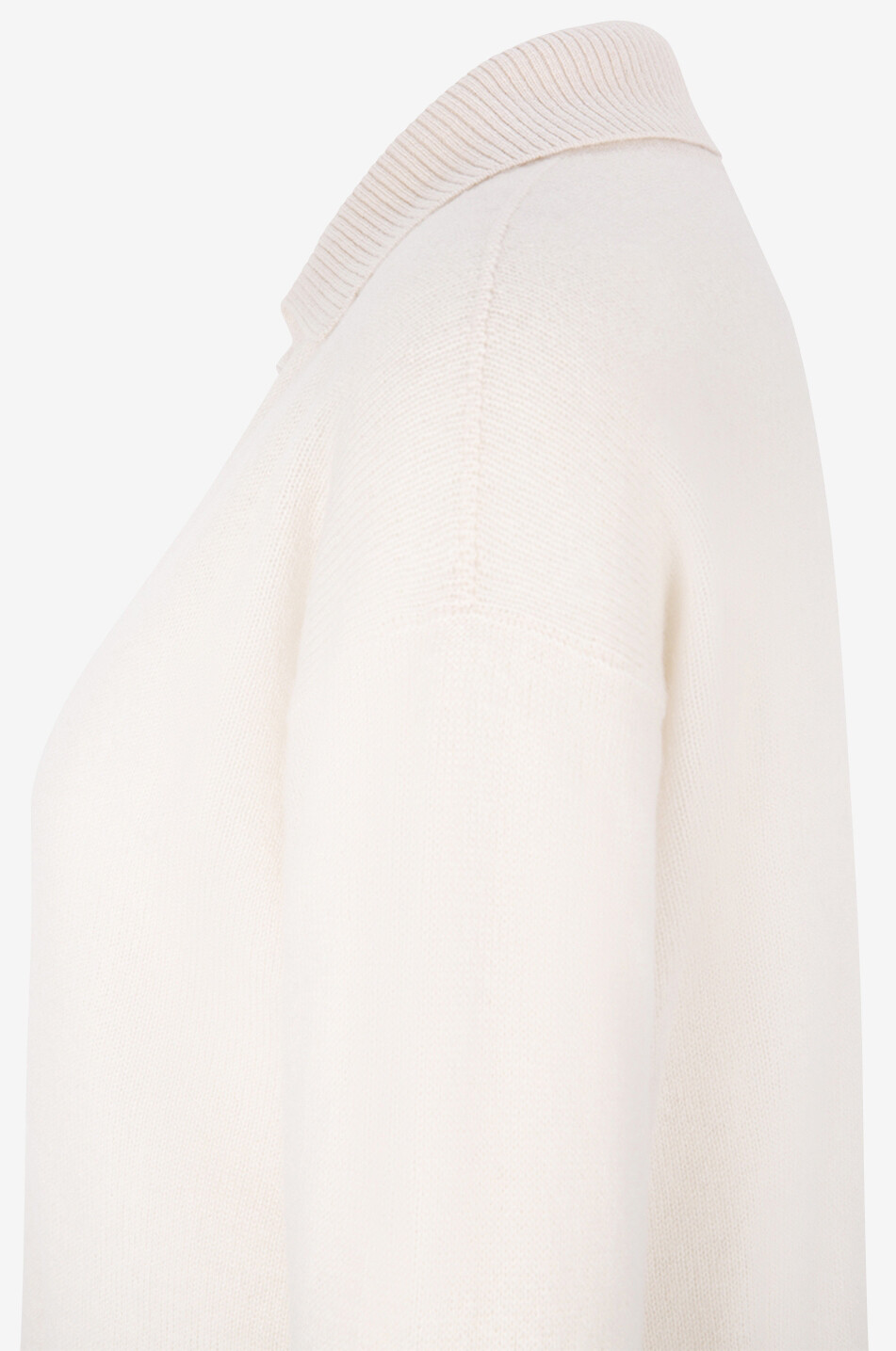 FEDELI Pull en cachemire à col polo Niche Femme BLANC CASSE 3