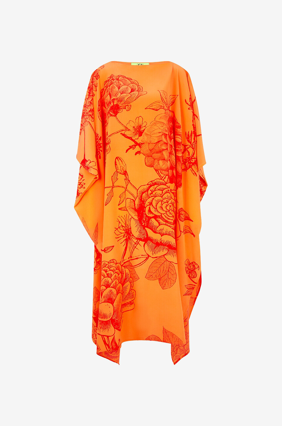 SIMONE BRUNS Lange Tunika aus Seide Flower Explosion Damen ORANGE 1