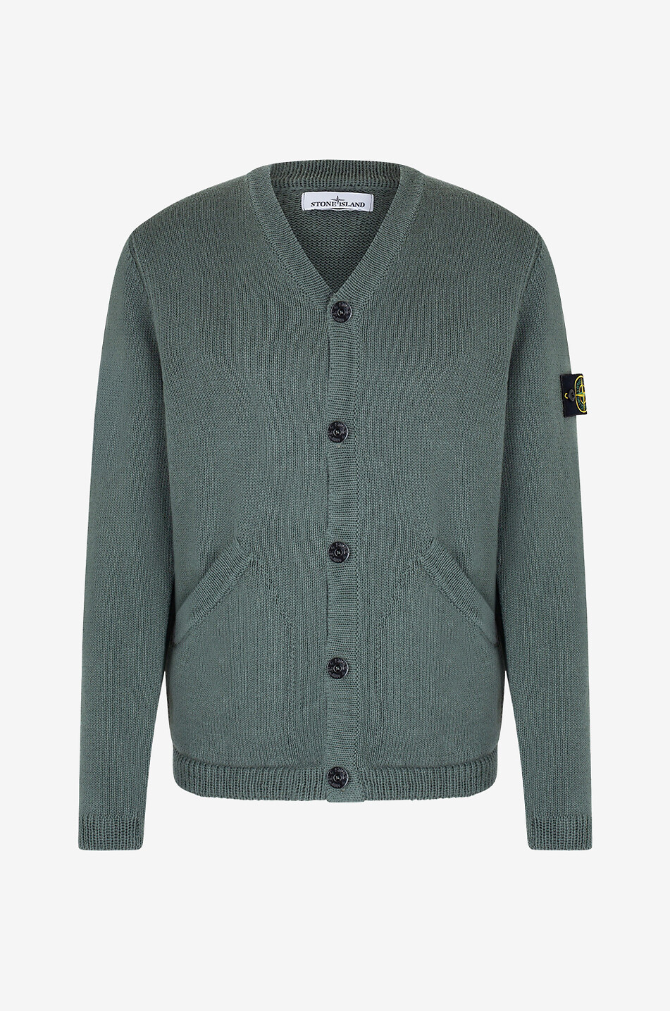 527D3 button-down V-neck organic cotton cardigan