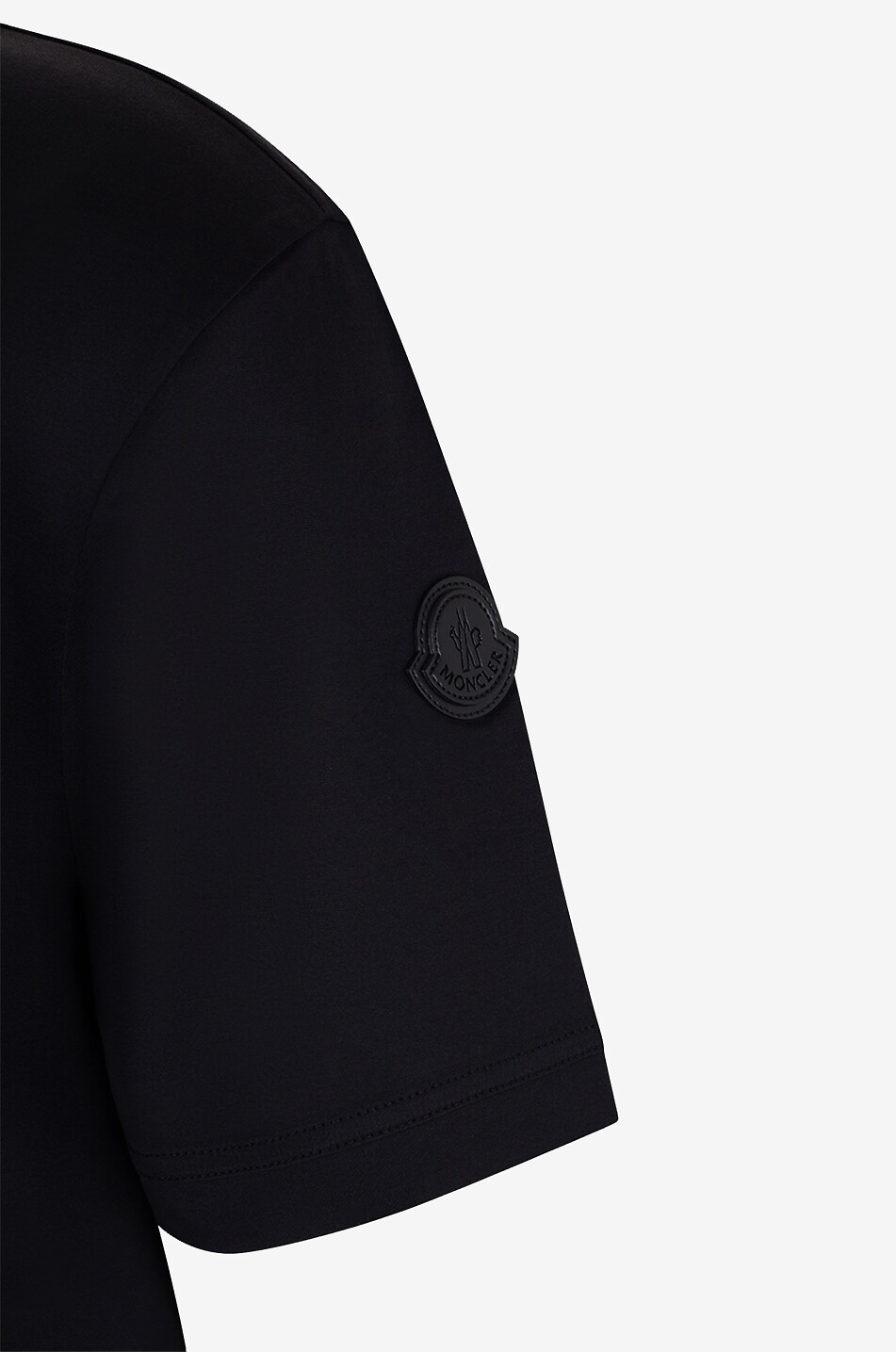 MONCLER Polo à manches courtes et patch logo uni Homme NOIR 3