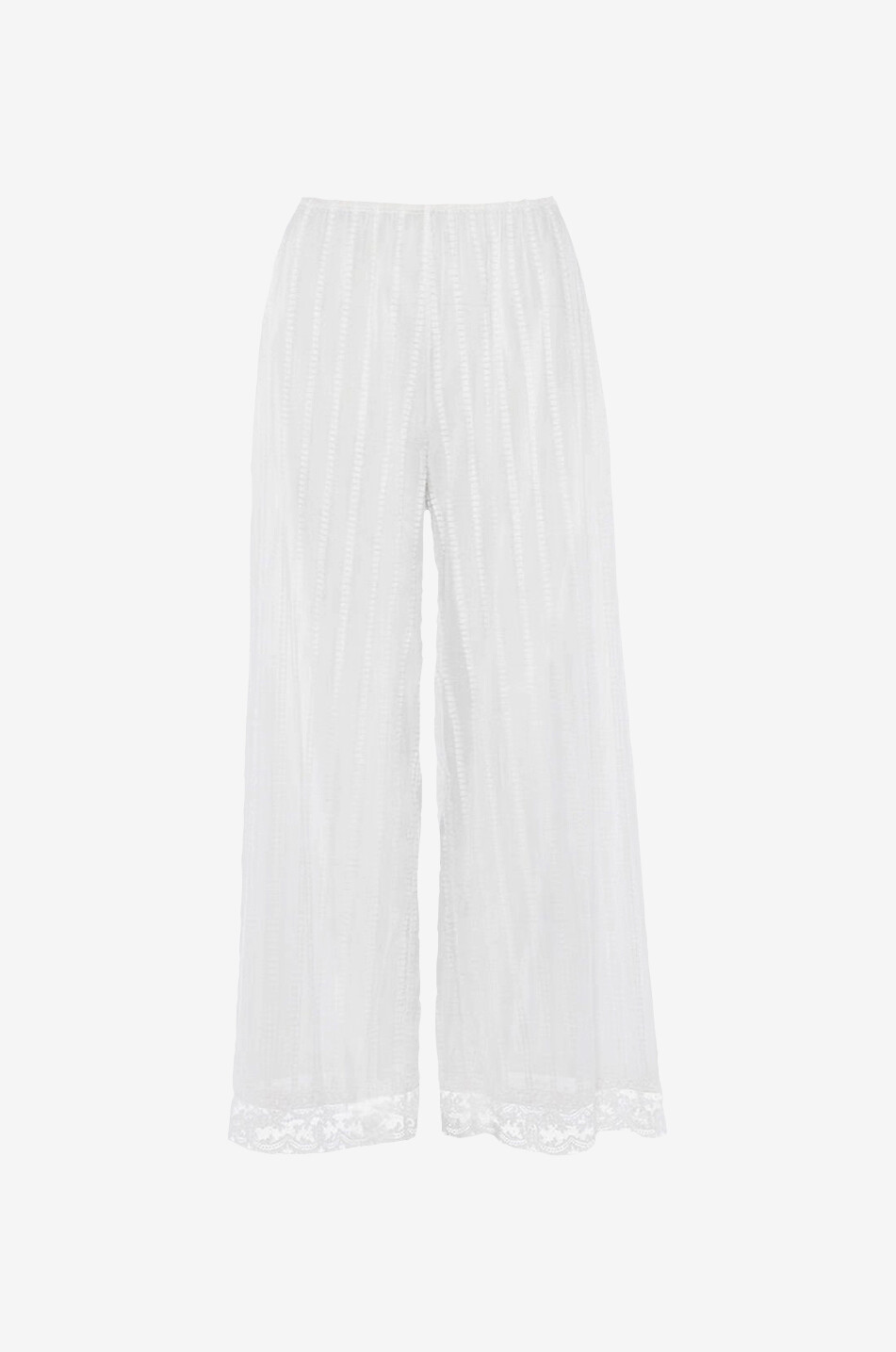 ERES Bas de pyjama large en voile et dentelle Coton Femme BLANC 1
