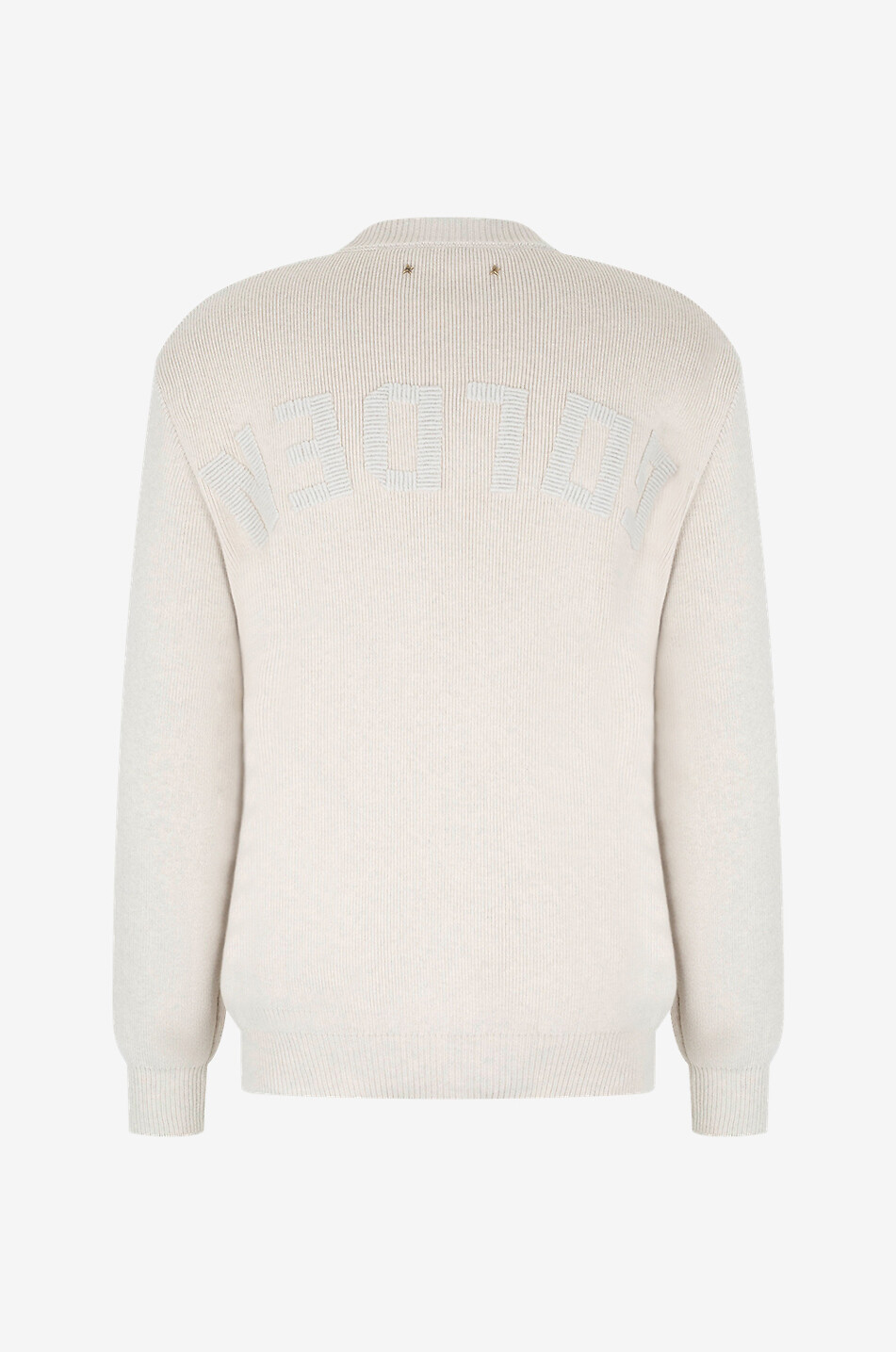 GOLDEN GOOSE Pull à col rond en coton bio brodé logo Davis Homme BLANC CASSE 2