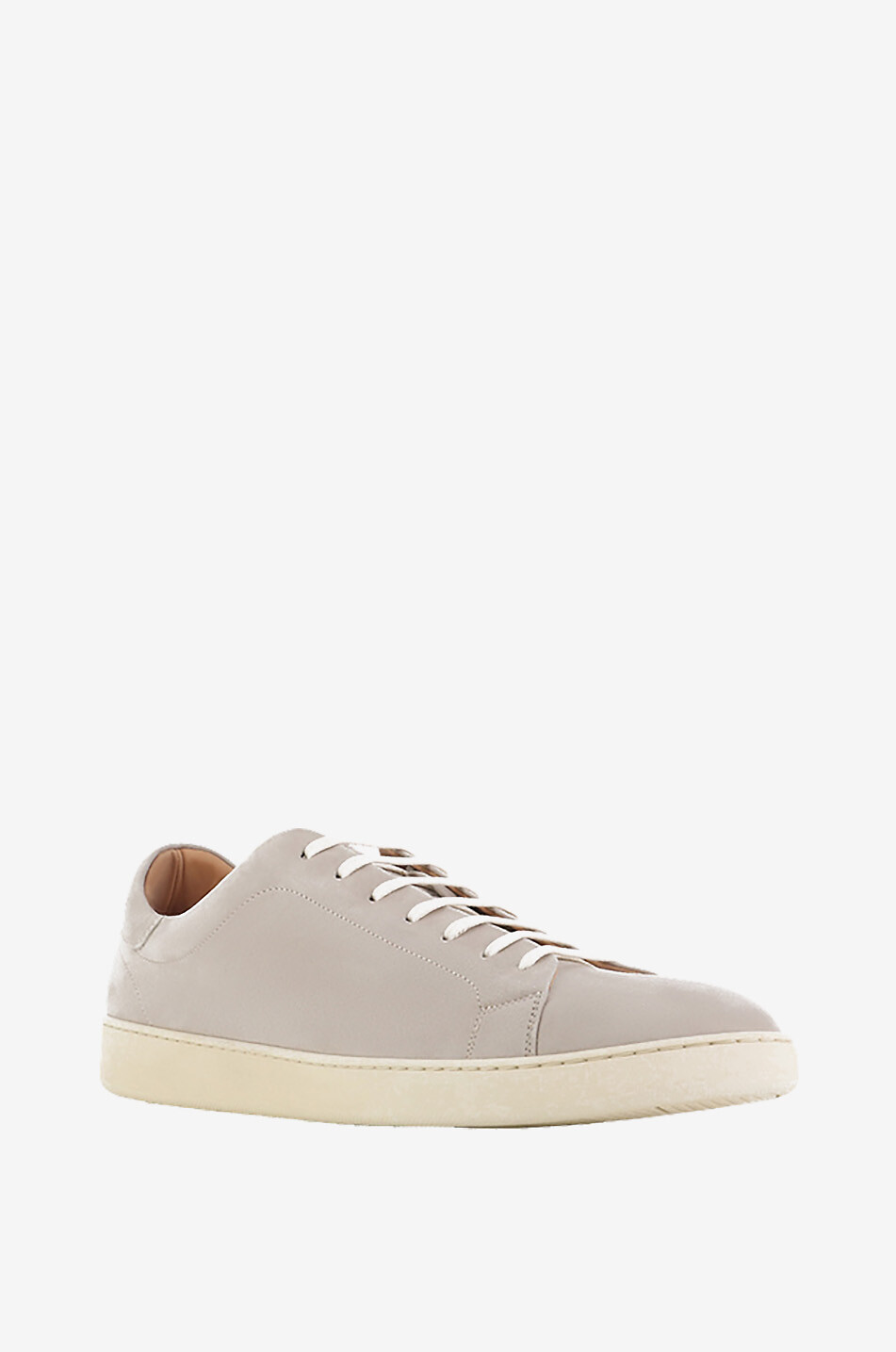 Suede low-top lace-up snakers