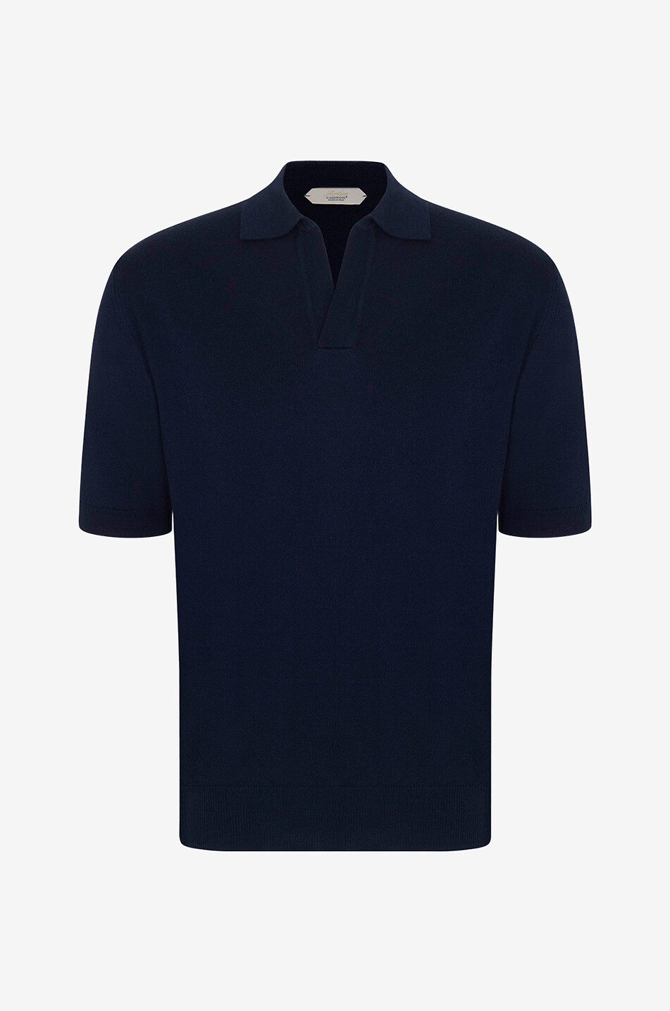 AURELIEN Strick-Kurzarm-Polohemd aus Cashwool Herren DUNKELBLAU 1