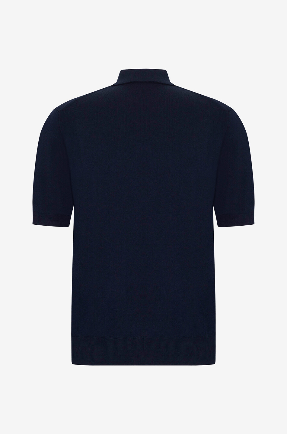 AURELIEN Strick-Kurzarm-Polohemd aus Cashwool Herren DUNKELBLAU 2