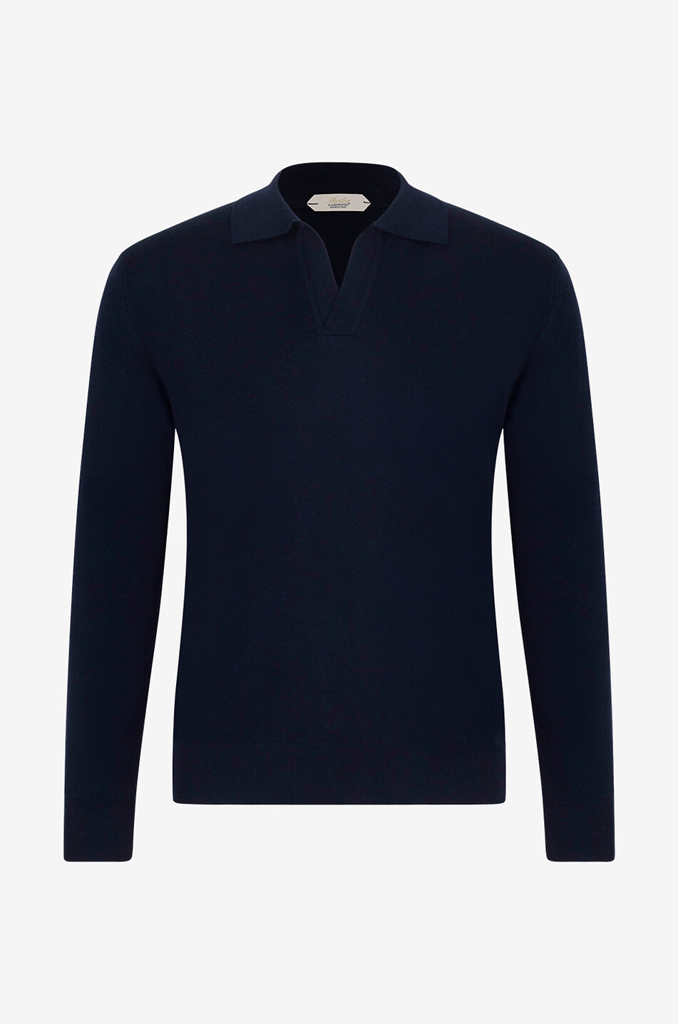 AURELIEN Feiner Polohemd-Pullover aus Wolle Cashwool Herren DUNKELBLAU 1