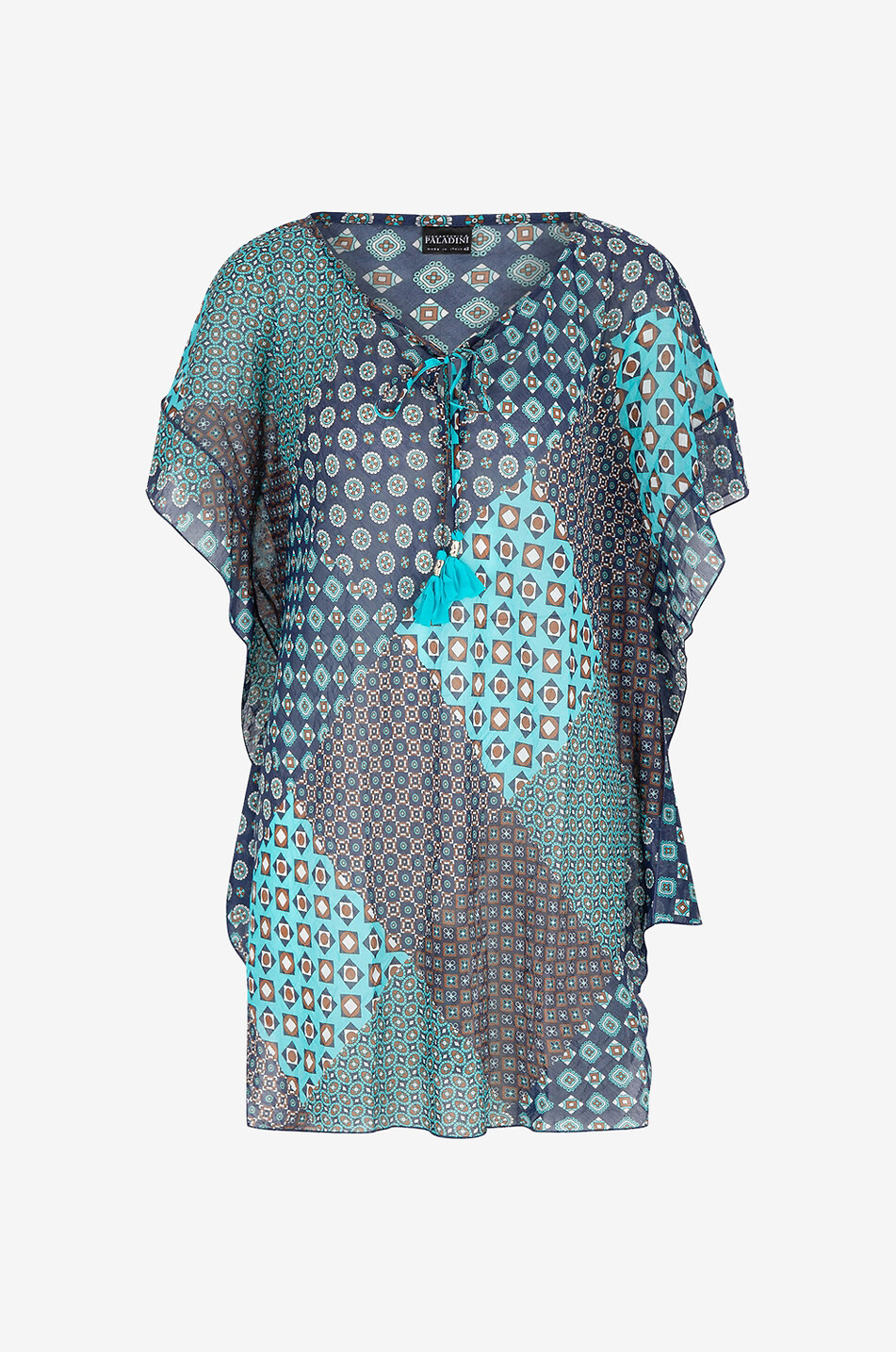 Strandkaftan aus Baumwolle und Seide Iperico